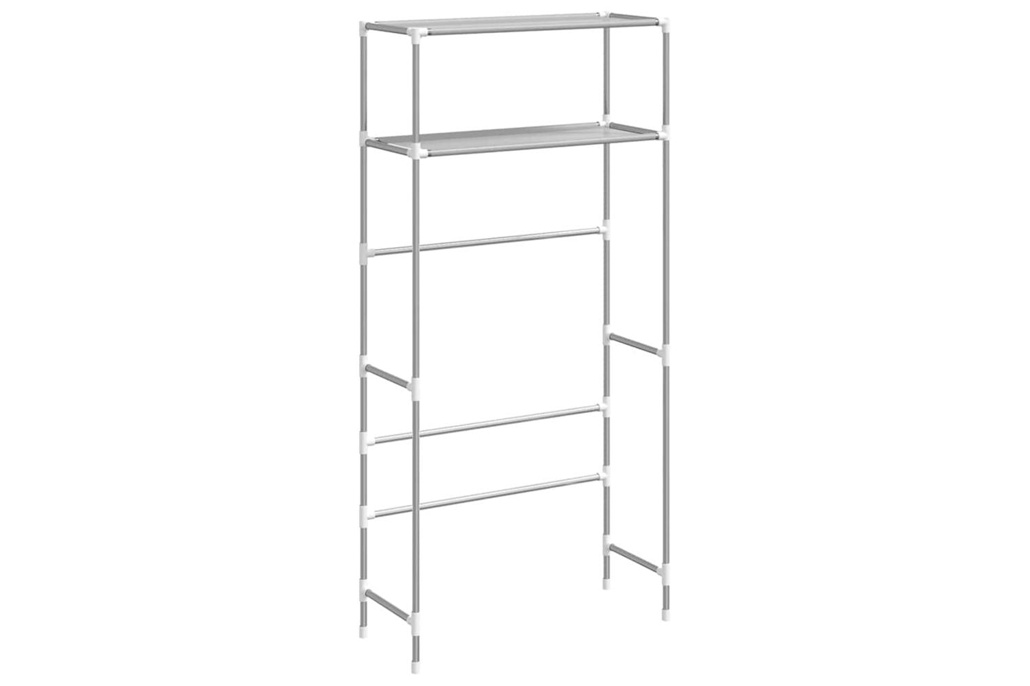 Vidaxl 2-tier Storage Rack Over Washing Machine Grey 69x28x143 Cm Iron-2