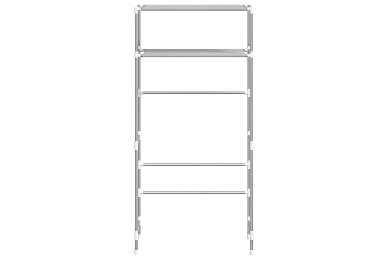 Vidaxl 2-tier Storage Rack Over Washing Machine Grey 69x28x143 Cm Iron-3