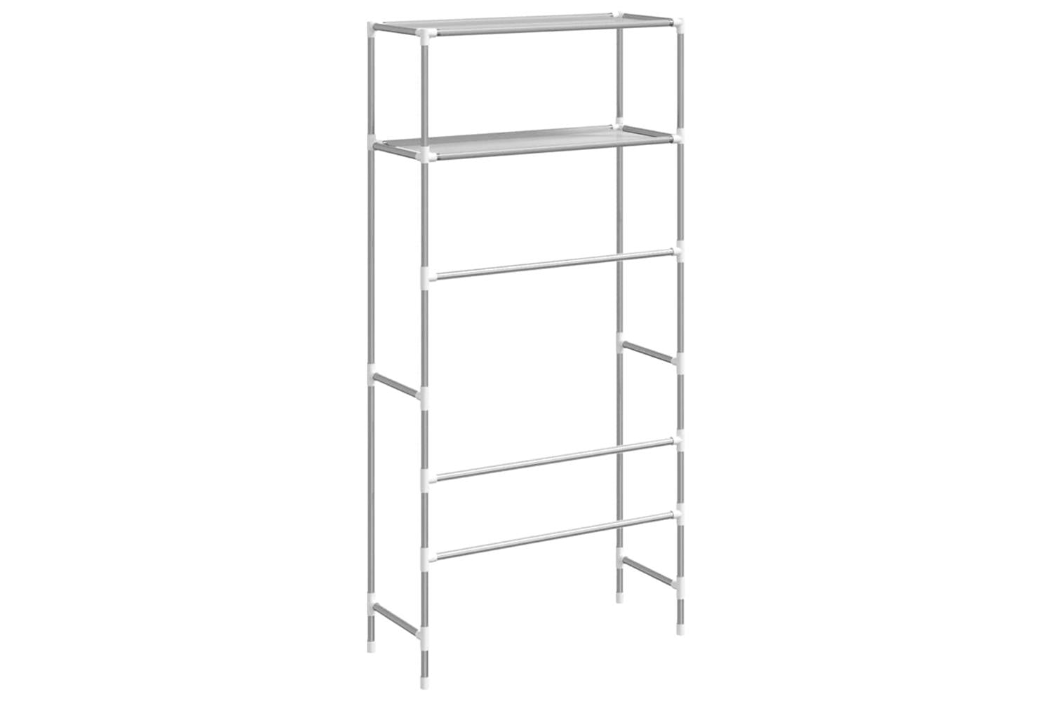 Vidaxl 2-tier Storage Rack Over Washing Machine Grey 69x28x143 Cm Iron-5