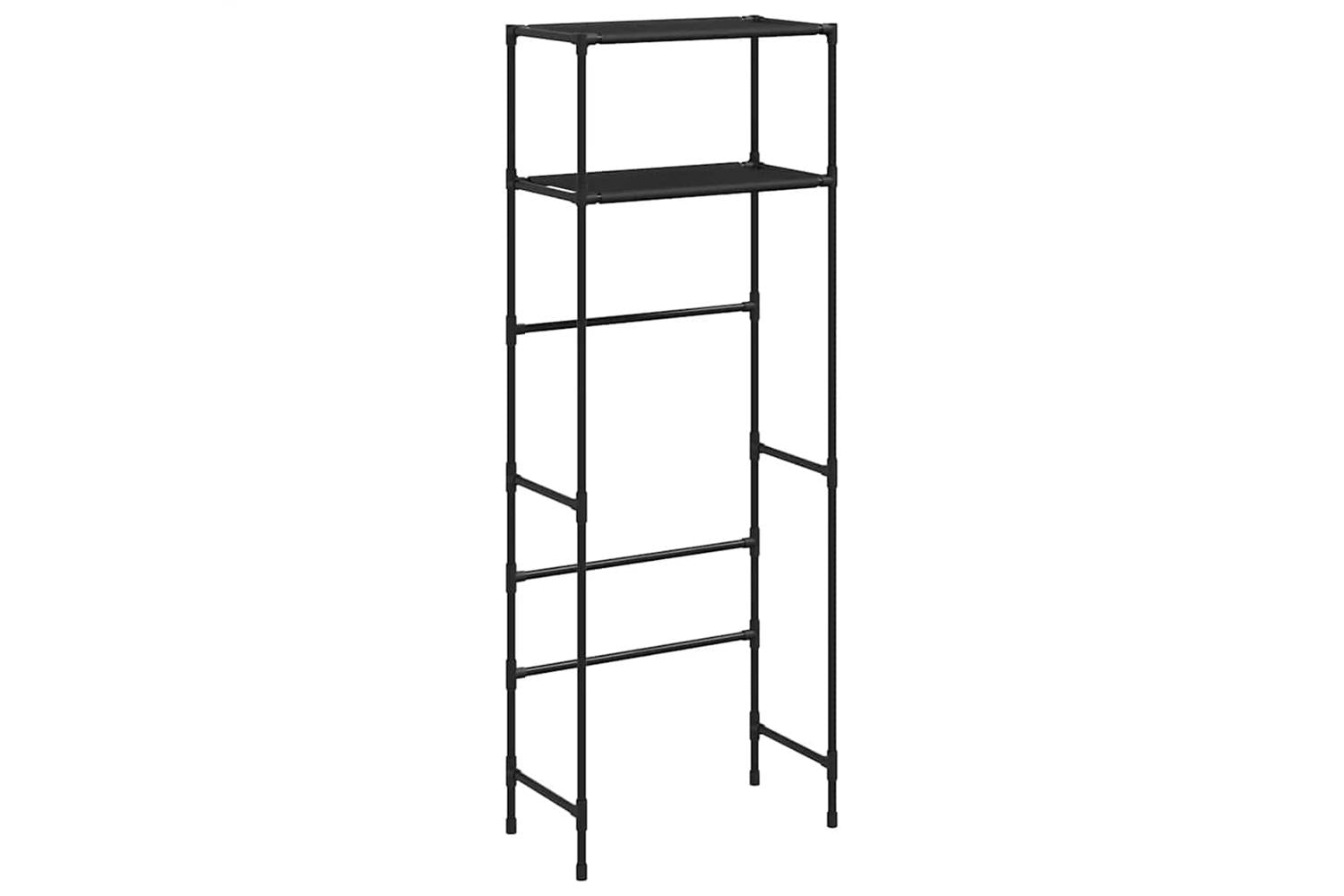Vidaxl 2-tier Storage Rack Over Toilet Black 53.5x28x143 Cm Iron-2