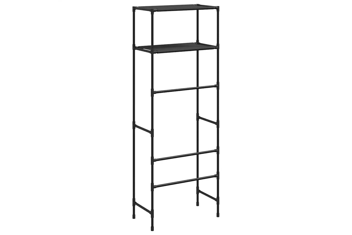 Vidaxl 2-tier Storage Rack Over Toilet Black 53.5x28x143 Cm Iron-5