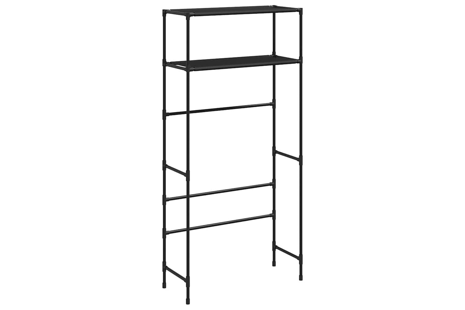 Vidaxl 2-tier Storage Rack Over Washing Machine Black 69x28x143 Cm Iron-2