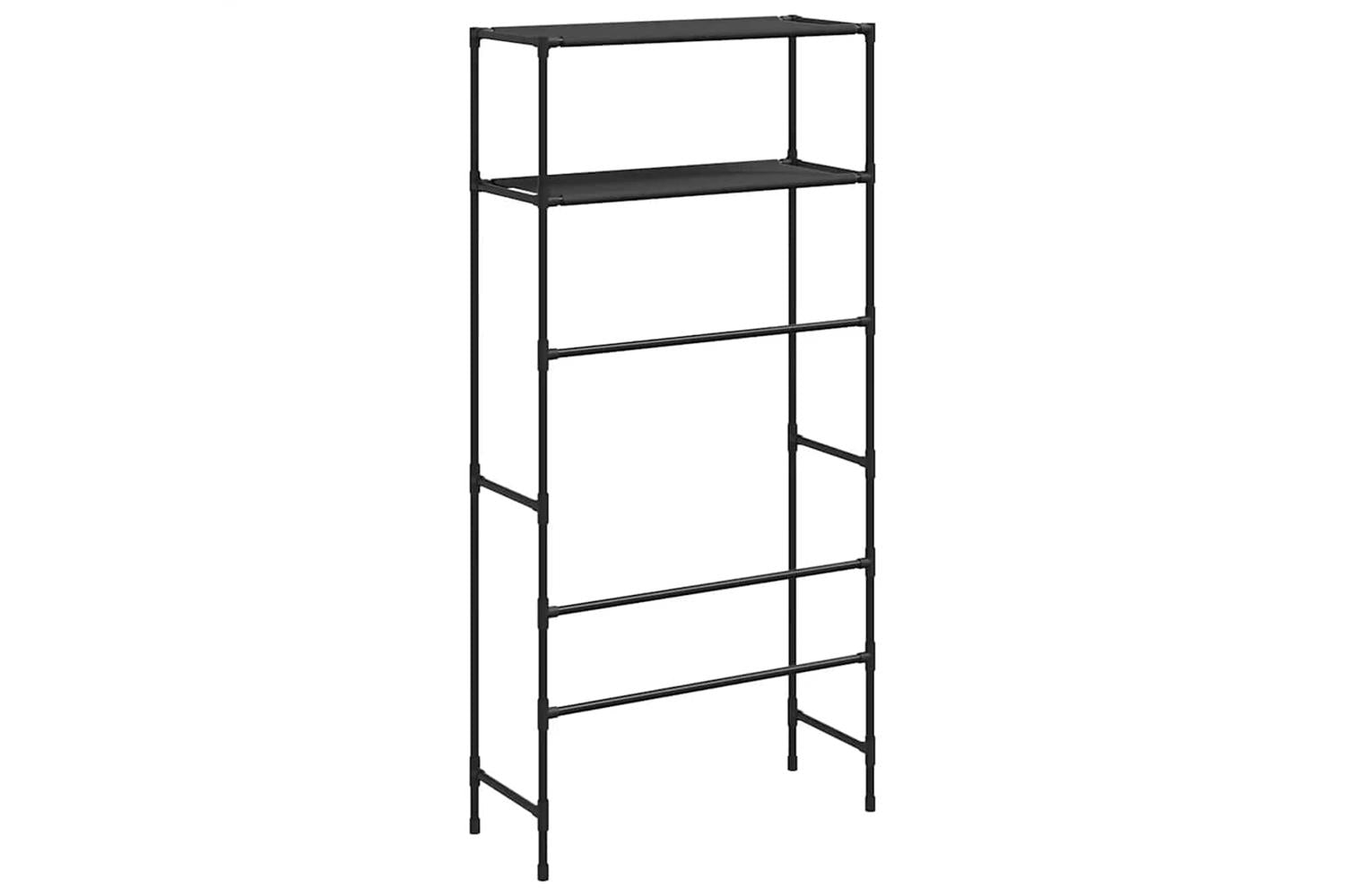 Vidaxl 2-tier Storage Rack Over Washing Machine Black 69x28x143 Cm Iron-5