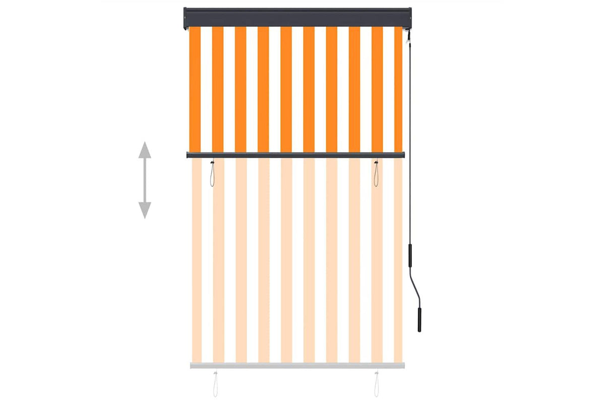 vidaXL 145957 Outdoor Roller Blind 100x250cm White And Orange-3
