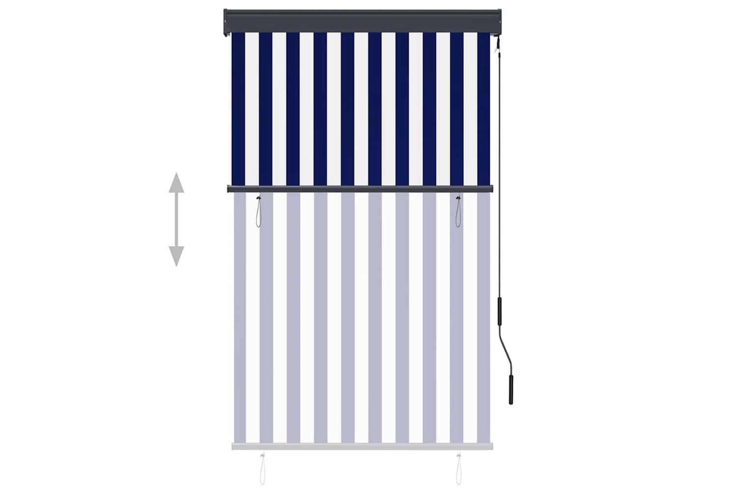 vidaXL 145955 Outdoor Roller Blind 100x250cm Blue And White-3