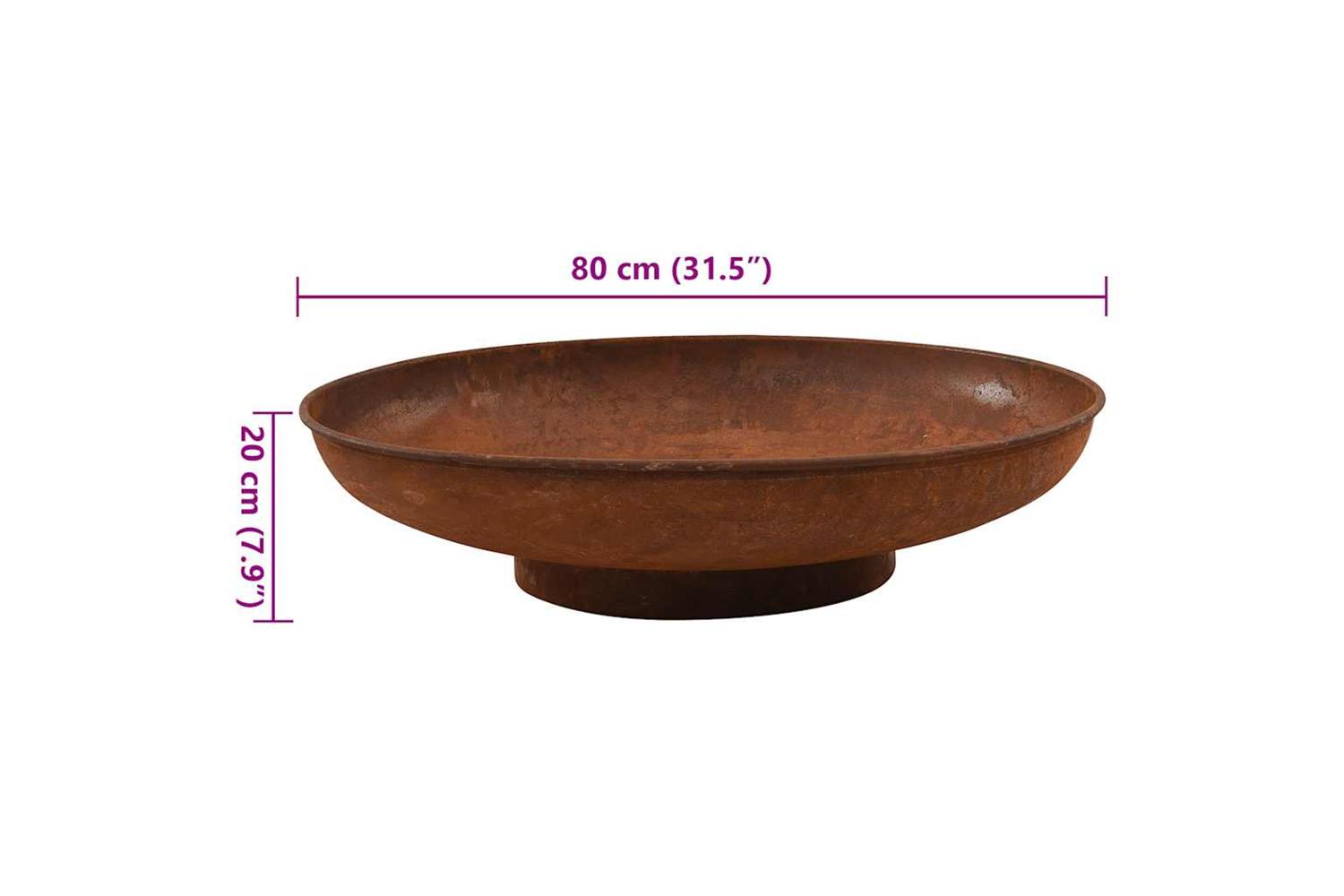 vidaXL 313345 Fire Pit 80cm Steel-5