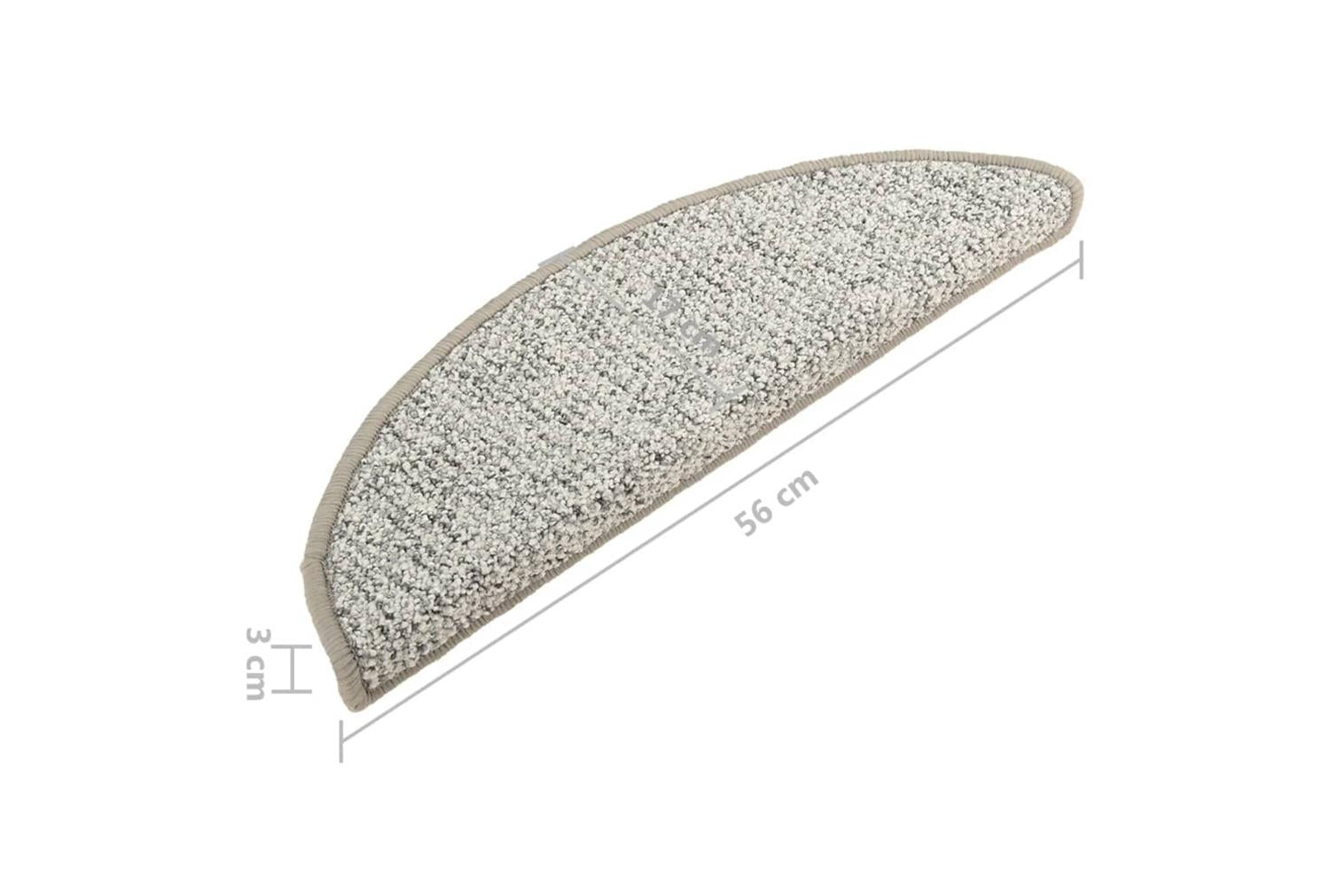 vidaXL 149907 Carpet Stair Treads 15 Pcs Light Grey 56x17x3cm-8