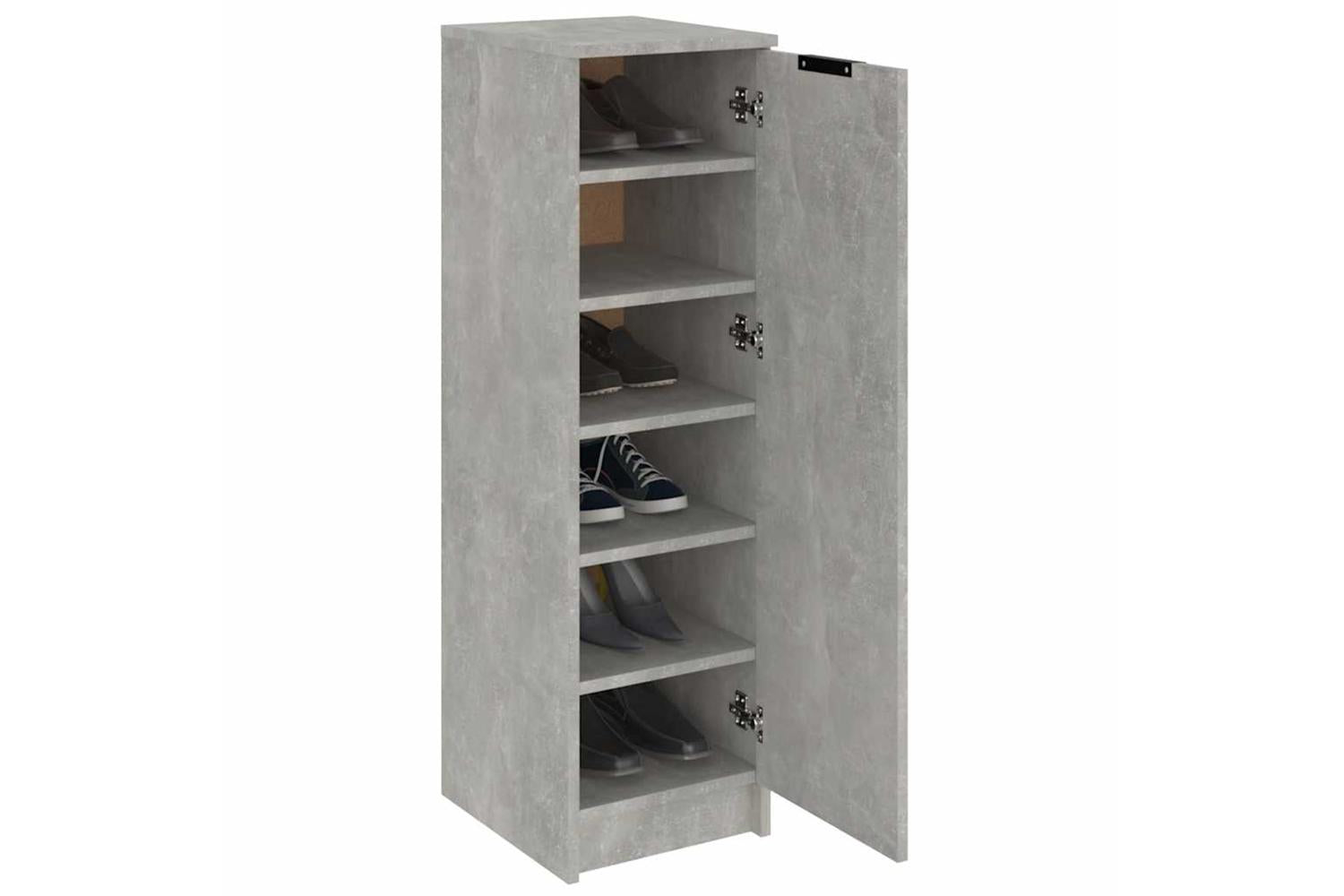 Vidaxl Shoe Cabinet Concrete Grey 30x35x100 Cm Engineered Wood-4