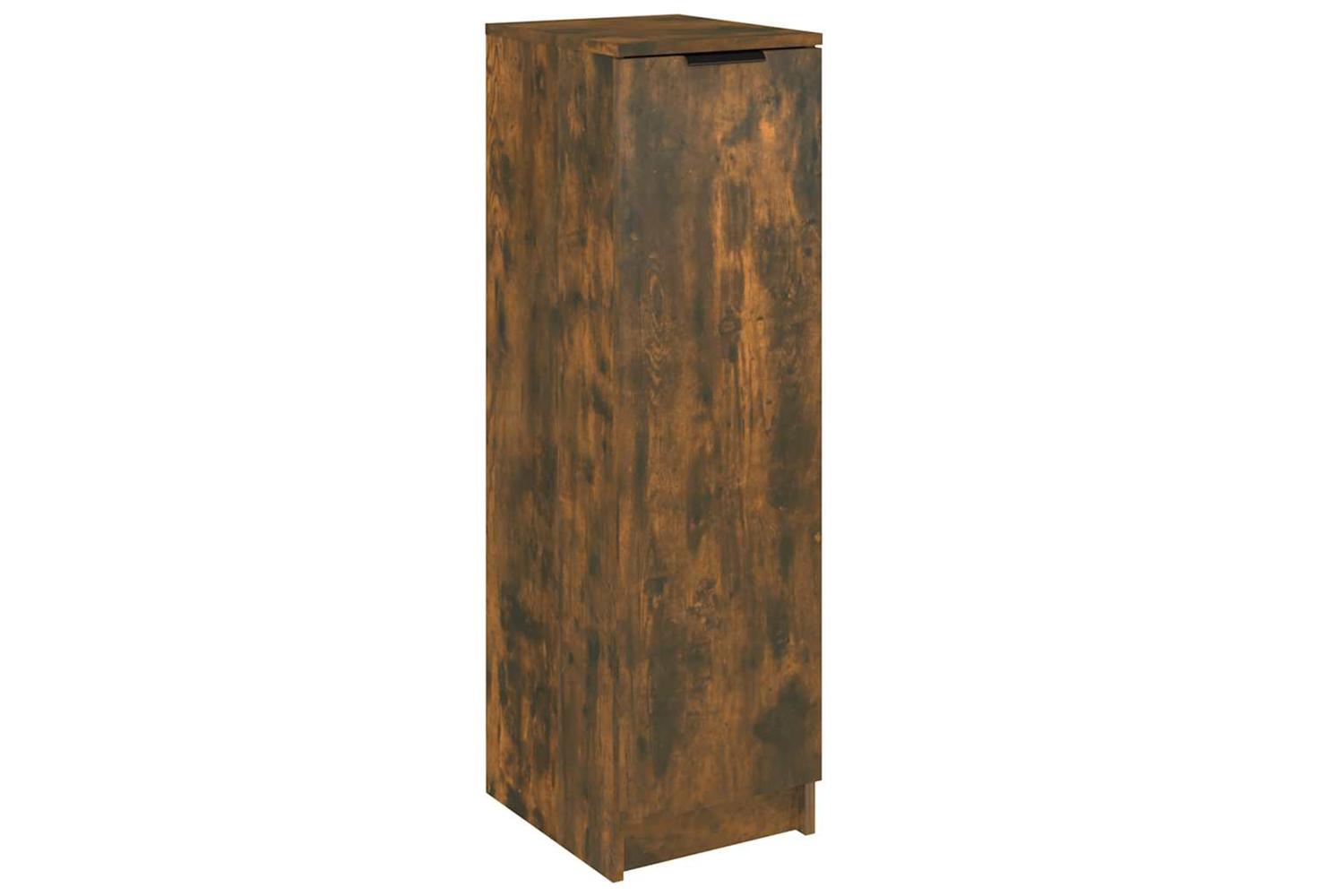 Vidaxl Shoe Cabinet Smoked Oak 30x35x100 Cm Engineered Wood-2