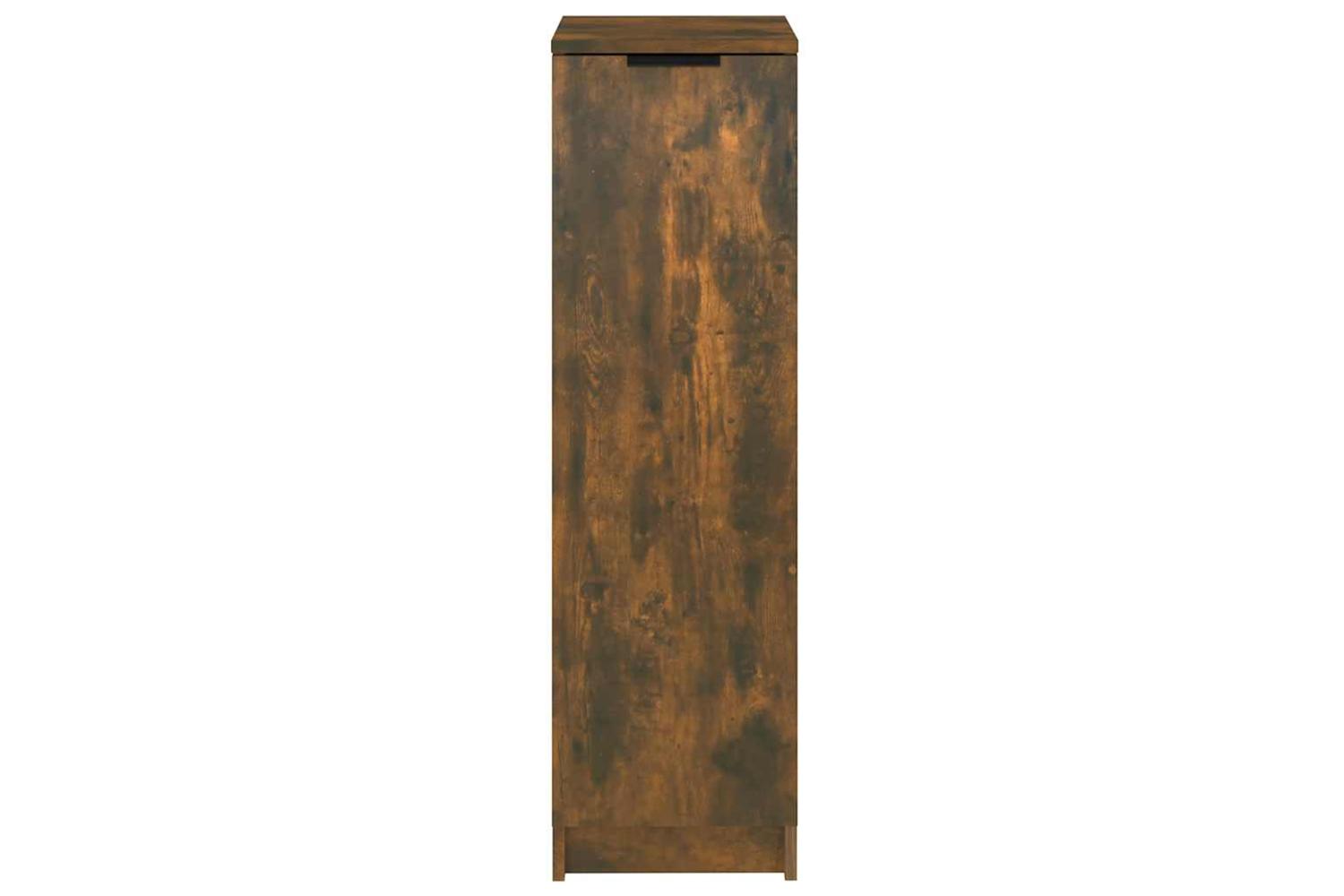 Vidaxl Shoe Cabinet Smoked Oak 30x35x100 Cm Engineered Wood-5