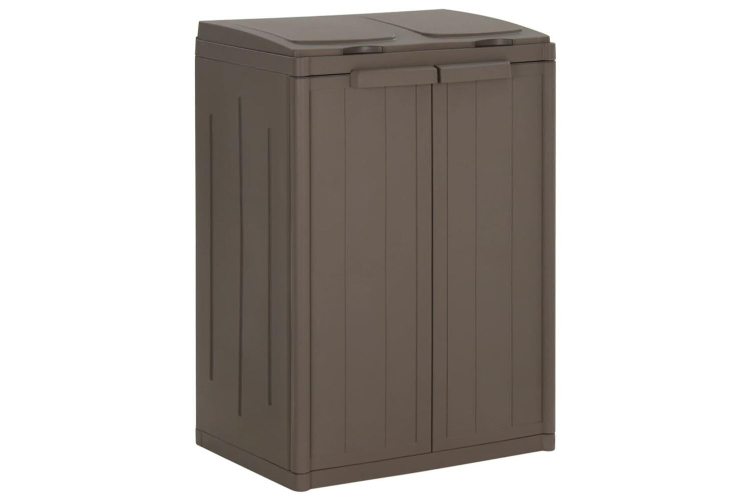 vidaXL 151225 Trash Bin With 2 Doors Brown 65x45x88cm Pp-2