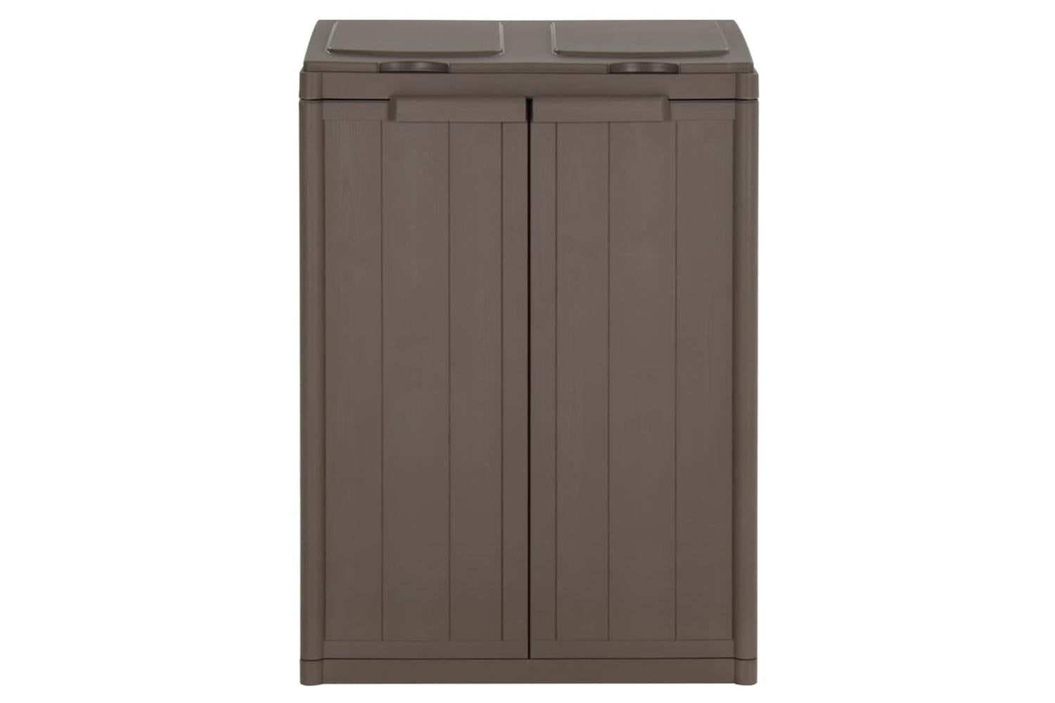 vidaXL 151225 Trash Bin With 2 Doors Brown 65x45x88cm Pp-3