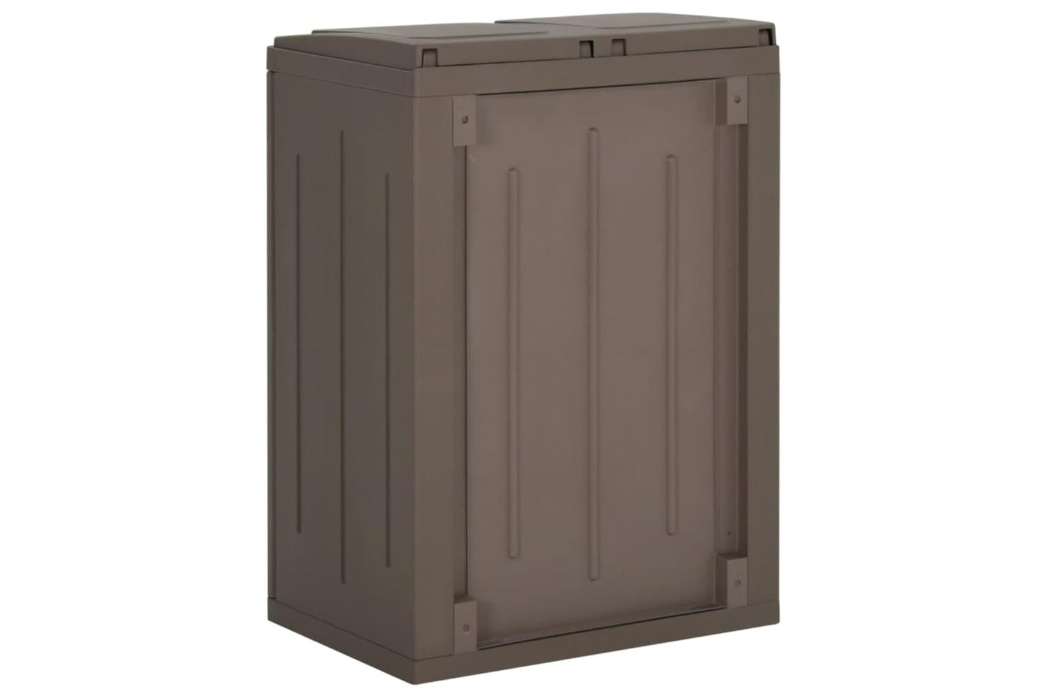 vidaXL 151225 Trash Bin With 2 Doors Brown 65x45x88cm Pp-6