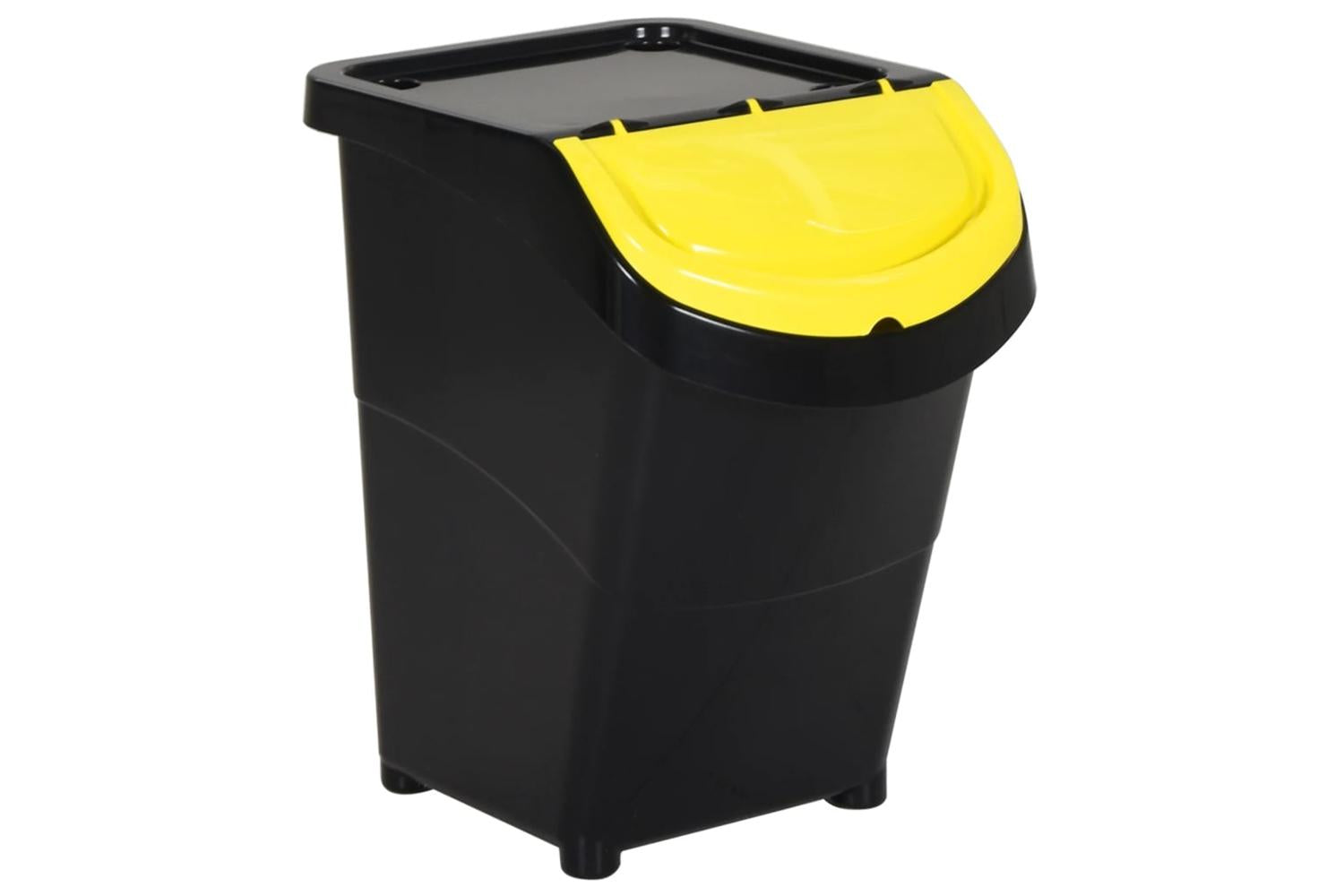 Vidaxl 364071 Stackable Waste Bins With Lids 3 Pcs Black Pp 120 L-2