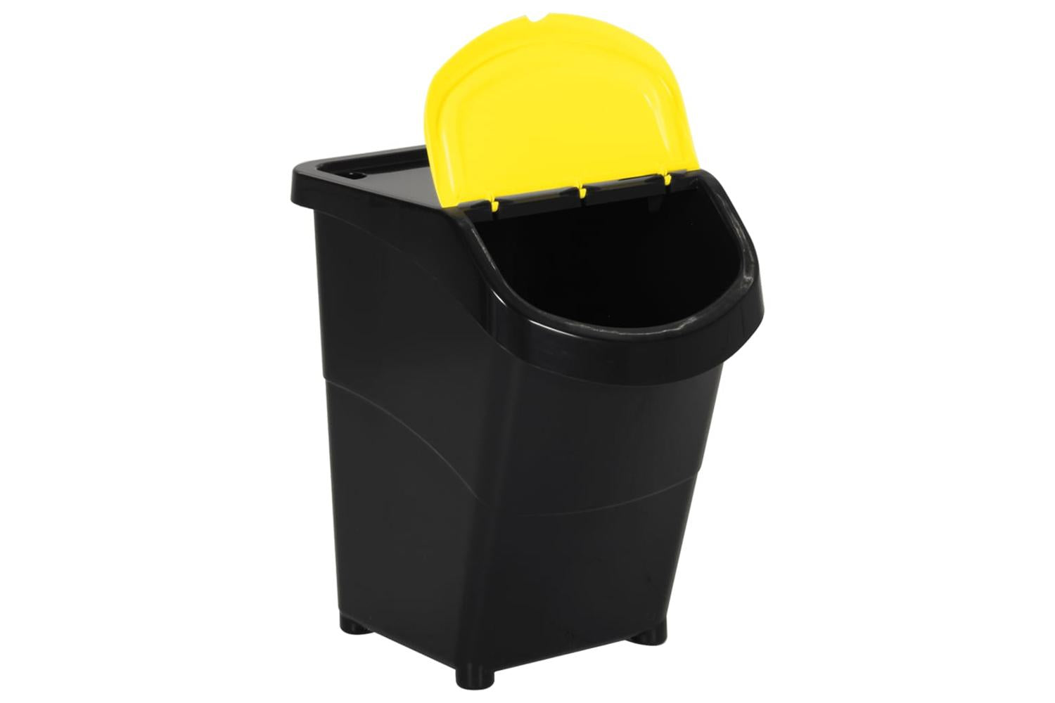 Vidaxl 364071 Stackable Waste Bins With Lids 3 Pcs Black Pp 120 L-3