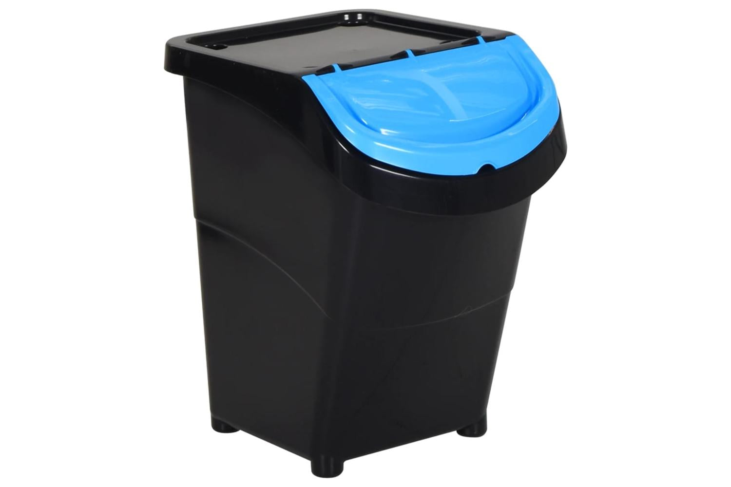 Vidaxl 364071 Stackable Waste Bins With Lids 3 Pcs Black Pp 120 L-6