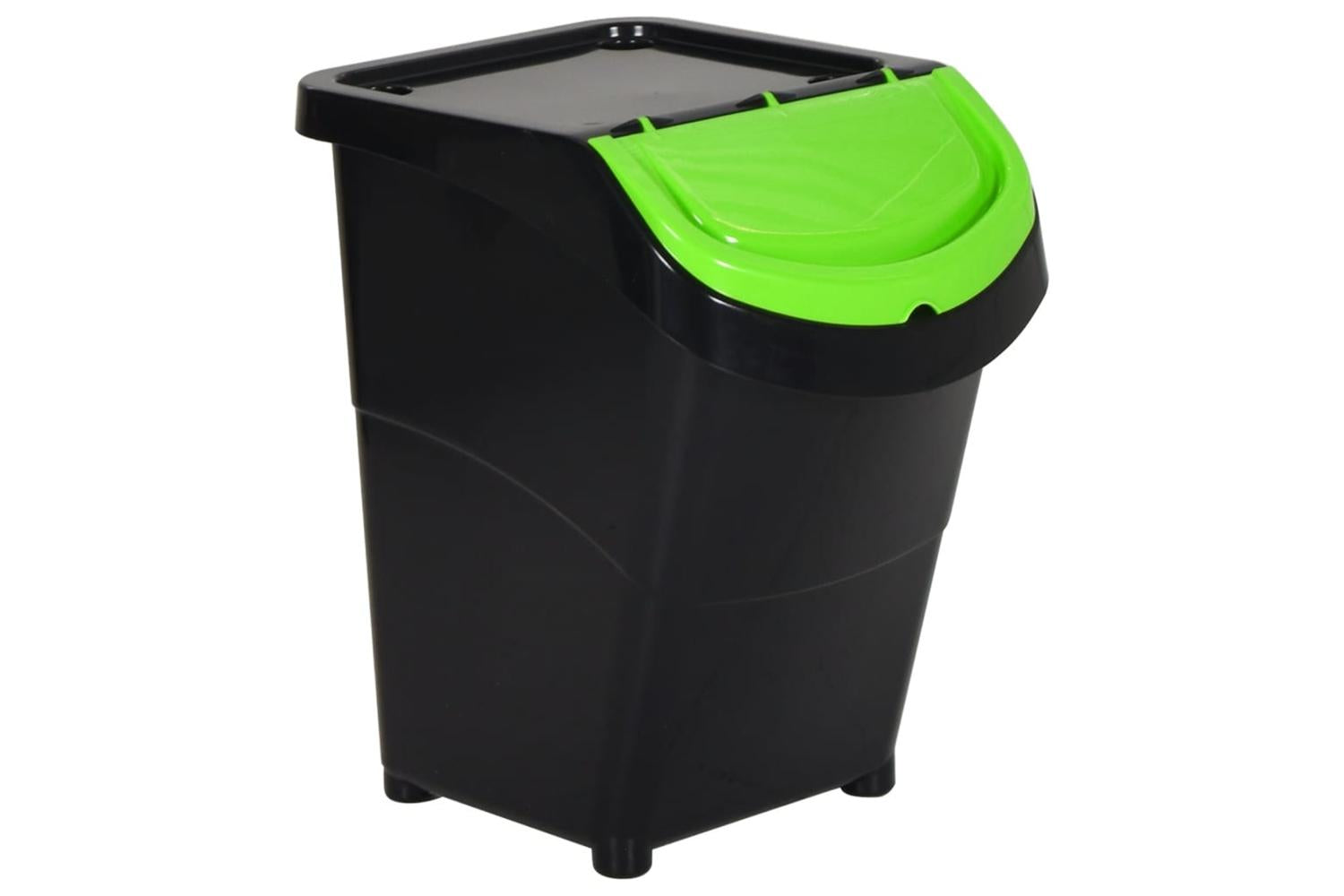 Vidaxl 364071 Stackable Waste Bins With Lids 3 Pcs Black Pp 120 L-7