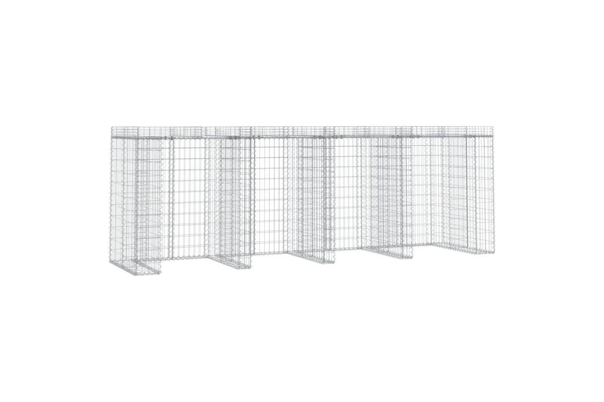 Vidaxl 151338 Gabion Wall For Garbage Bin 350x91x120 Cm Galvanised Iron