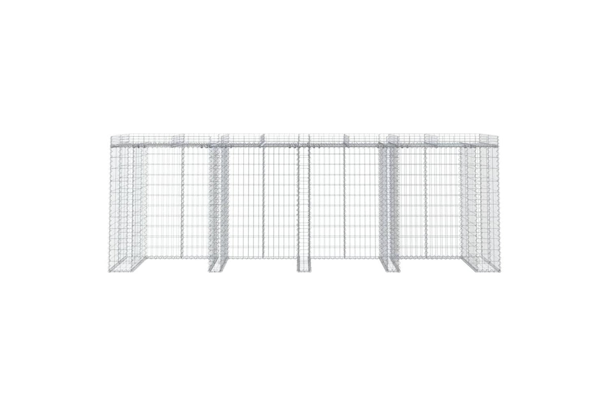 Vidaxl 151338 Gabion Wall For Garbage Bin 350x91x120 Cm Galvanised Iron-3