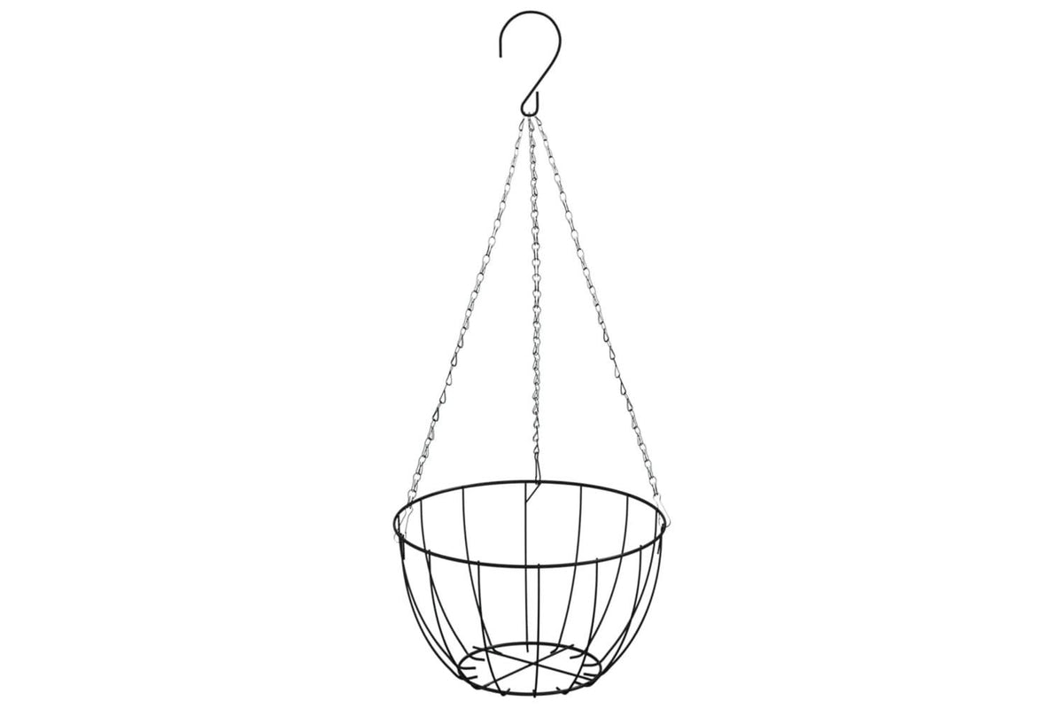 vidaXL 319358 Hanging Planters 4 Pcs With Coco Liners Black ÃƒÂƒÃ‚Â˜ 35x52cm Steel-5