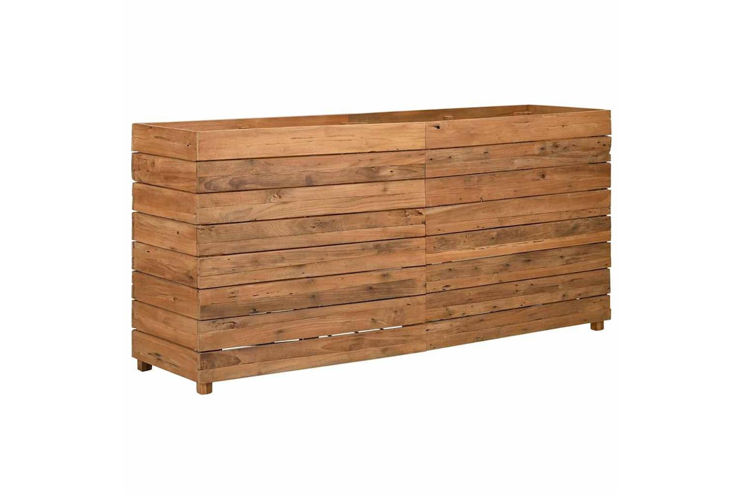 Vidaxl Raised Bed 150x40x72 Cm Recycled Teak Wood And Steel-5