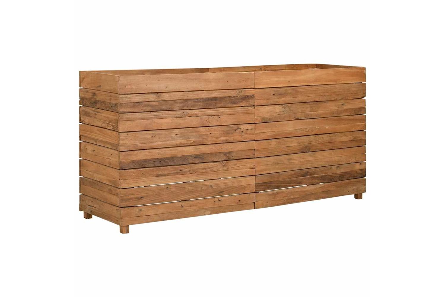 Vidaxl Raised Bed 150x40x72 Cm Recycled Teak Wood And Steel-6