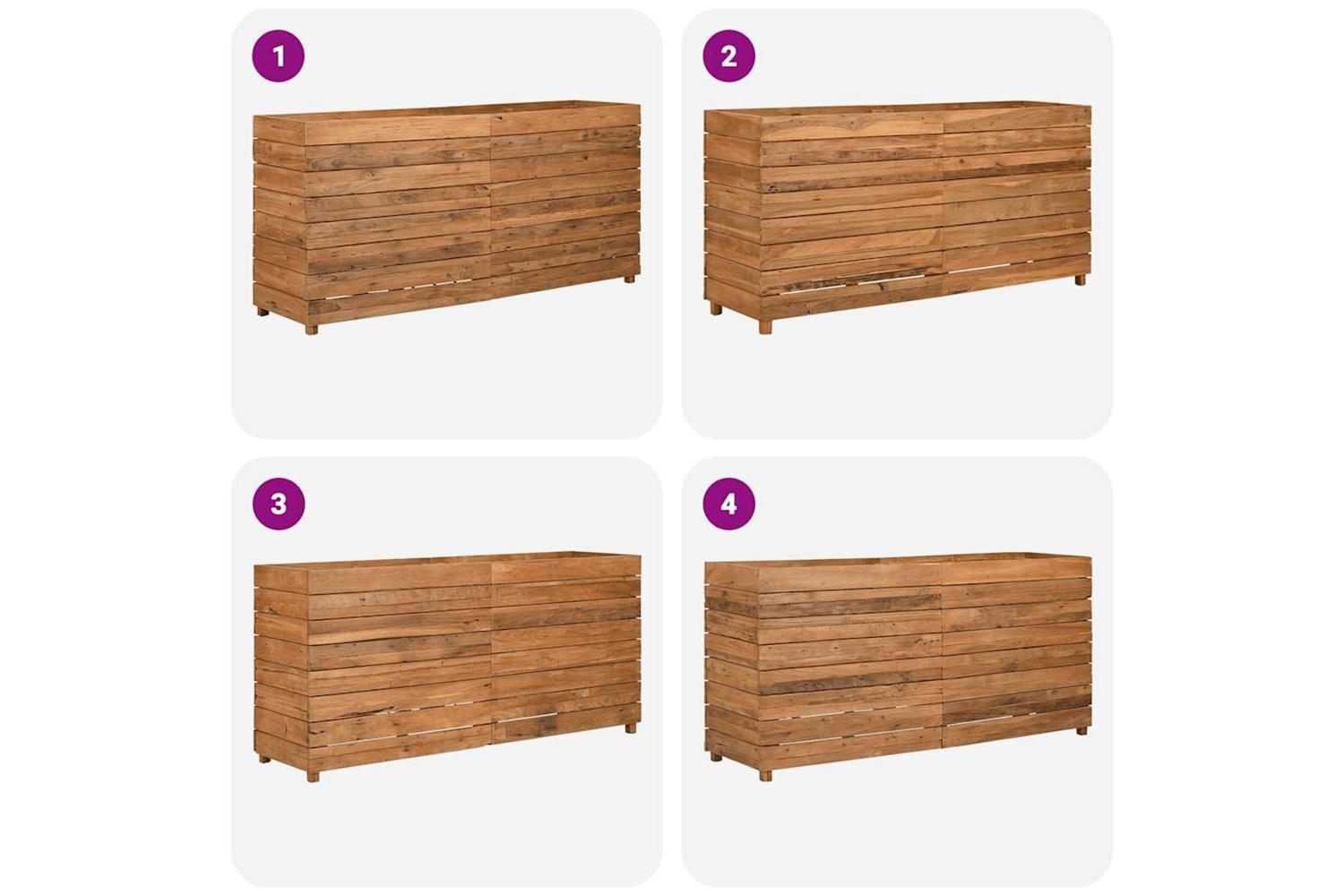 Vidaxl Raised Bed 150x40x72 Cm Recycled Teak Wood And Steel-10