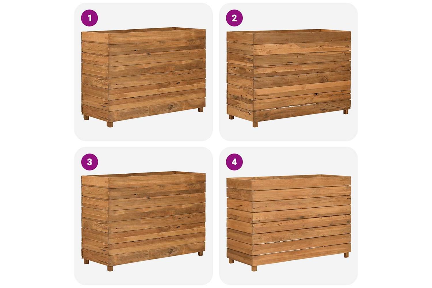 Vidaxl Raised Bed 100x40x72 Cm Recycled Teak Wood And Steel-10