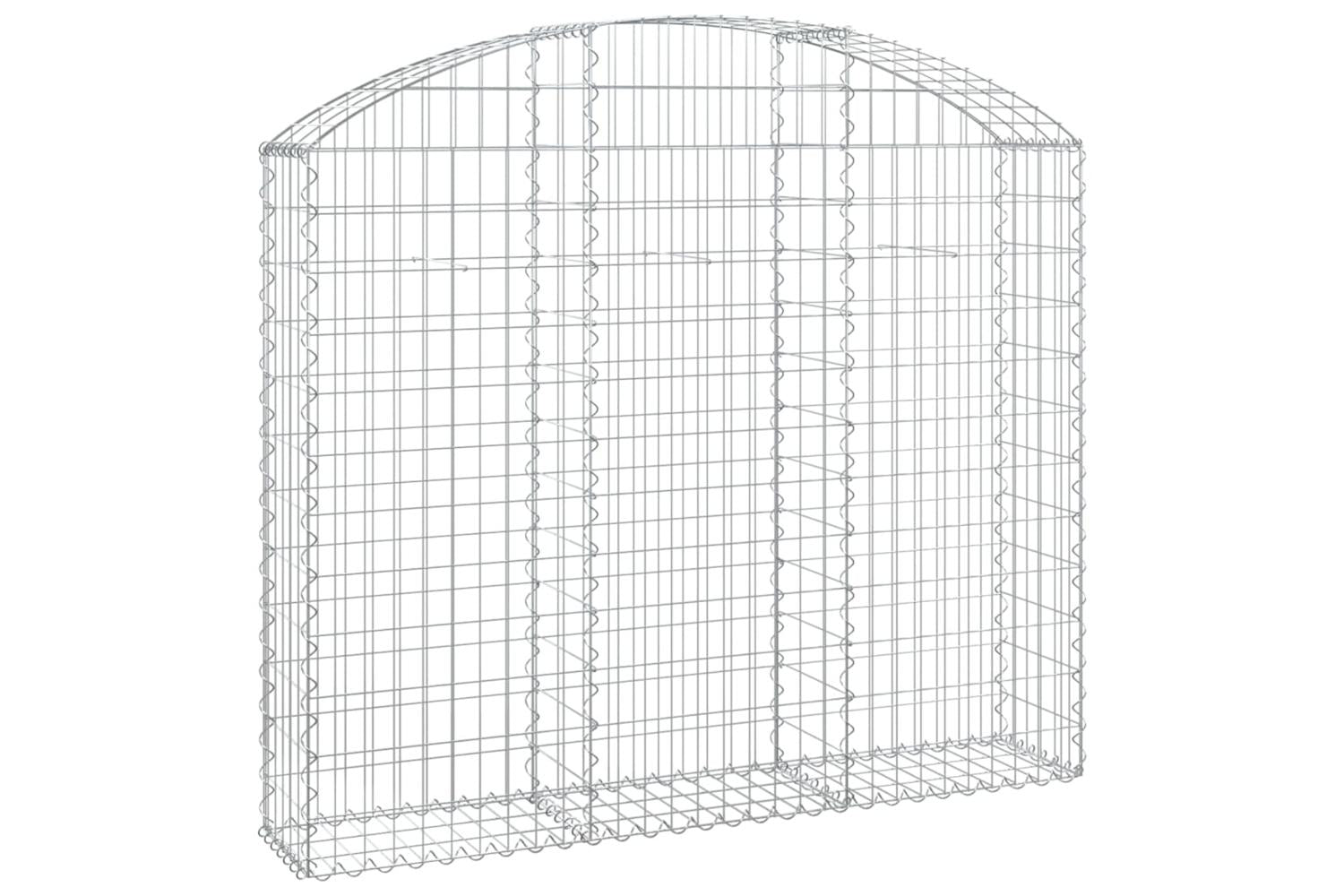 vidaXL 153446 Arched Gabion Basket 150x30x120/140cm Galvanised Iron-2