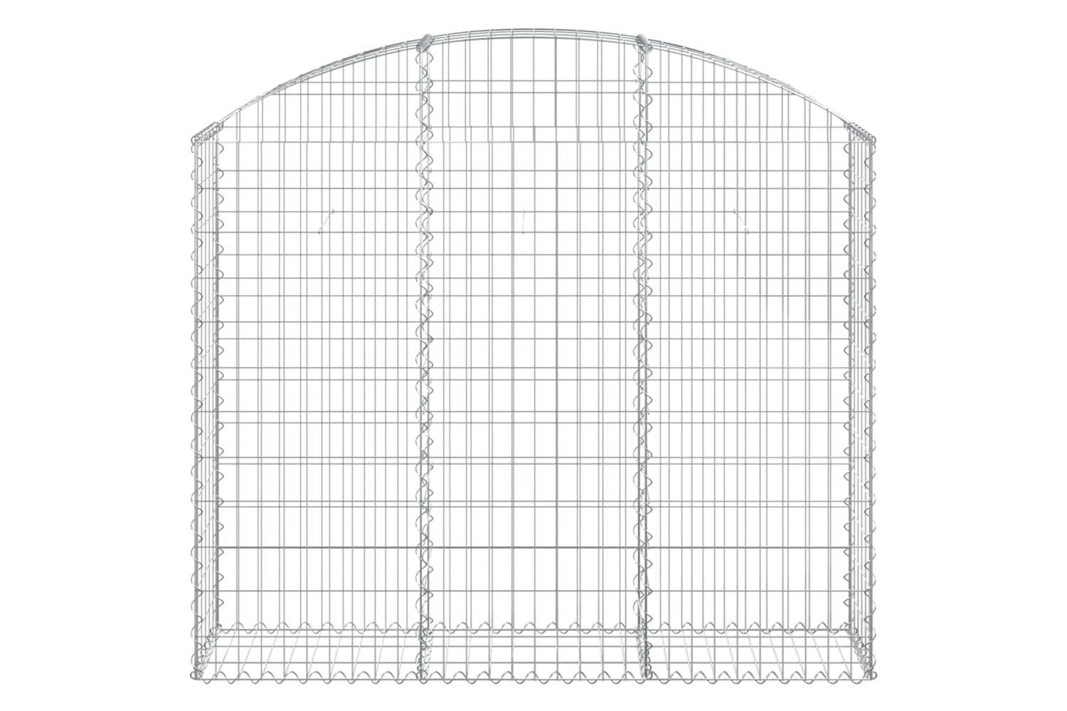 vidaXL 153446 Arched Gabion Basket 150x30x120/140cm Galvanised Iron-3