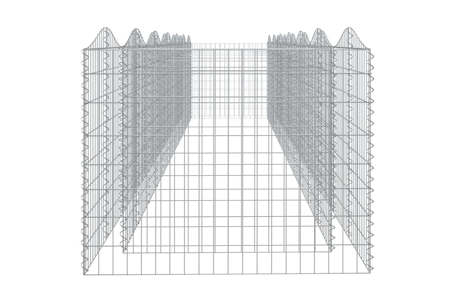 vidaXL 153556 Arched Gabion Raised Bed 600x100x100cm Galvanised Iron-4