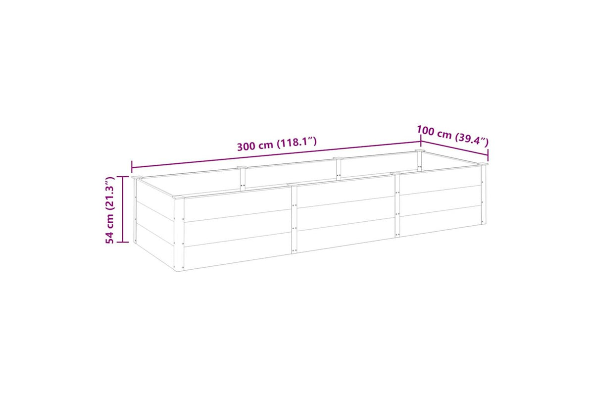 vidaXL 318101 Garden Raised Bed Grey 300x100x54cm Wpc-6