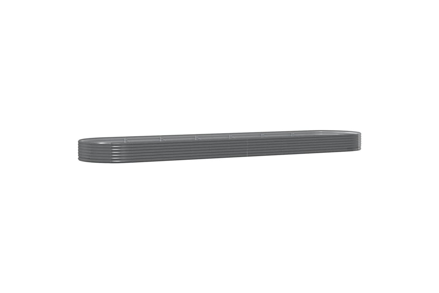 vidaXL 319049 Garden Raised Bed Powder-coated Steel 600x140x36cm Grey-2