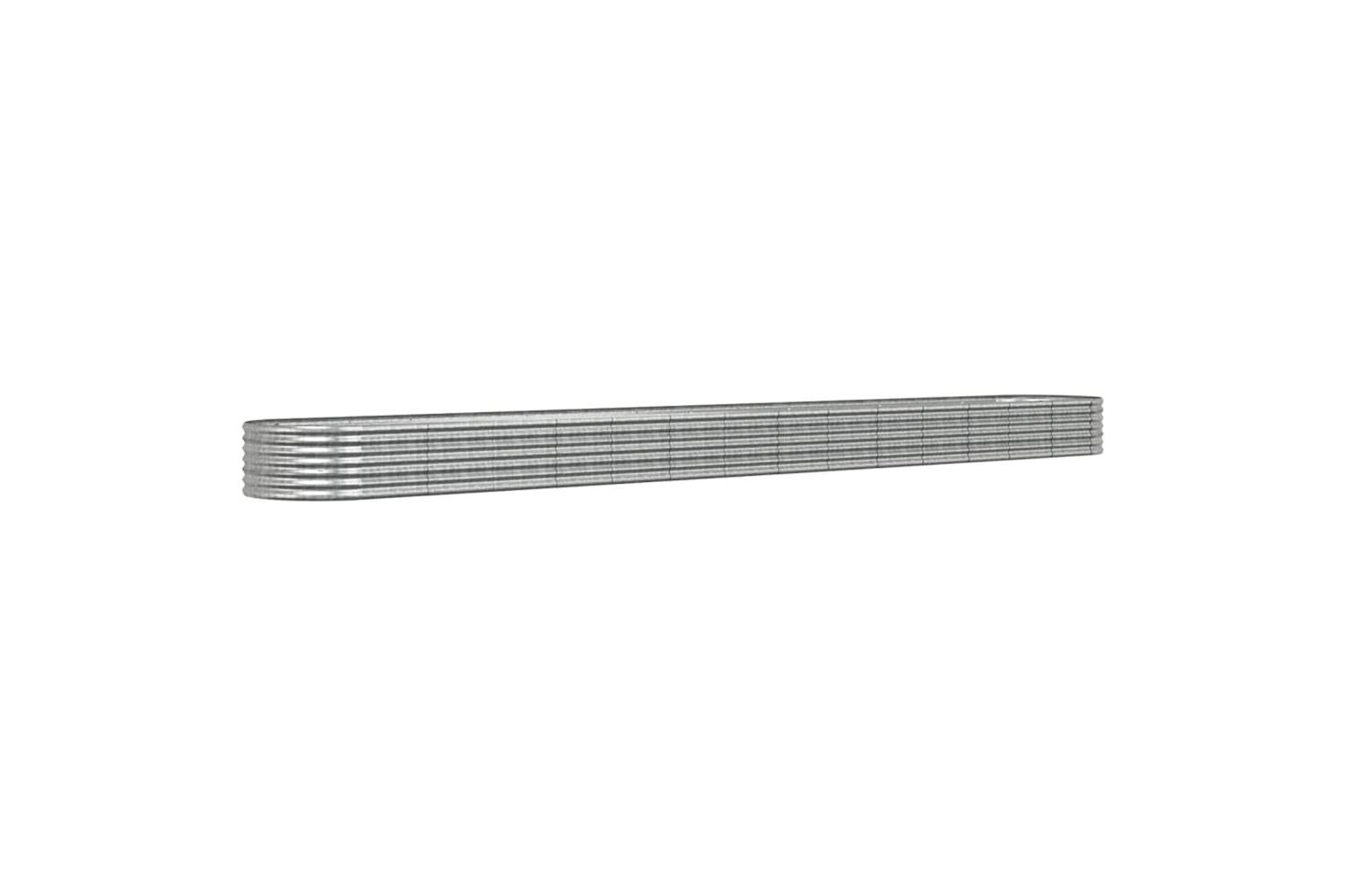 vidaXL 318947 Garden Raised Bed Powder-coated Steel 620x80x36cm Silver-2