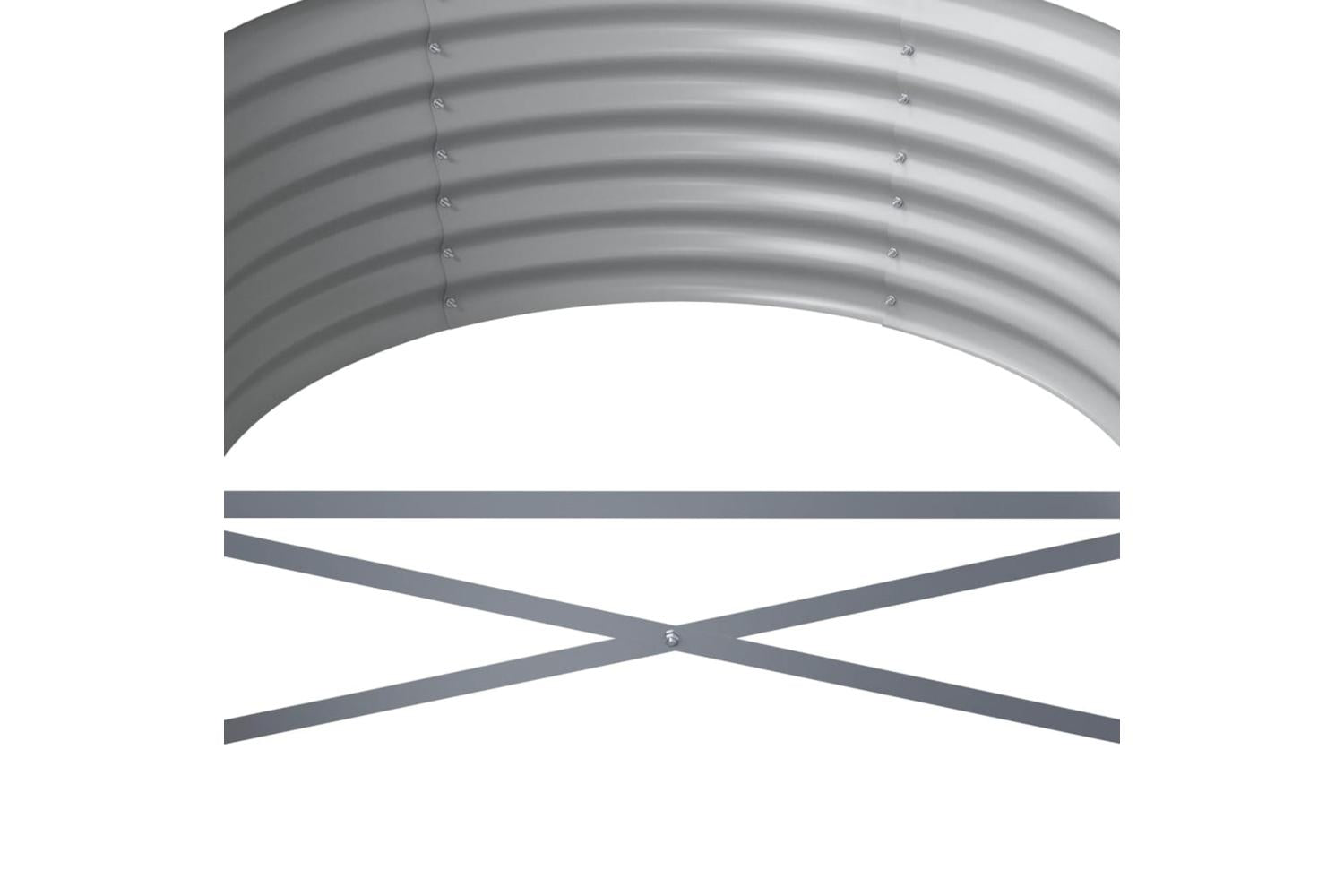 vidaXL 318947 Garden Raised Bed Powder-coated Steel 620x80x36cm Silver-5