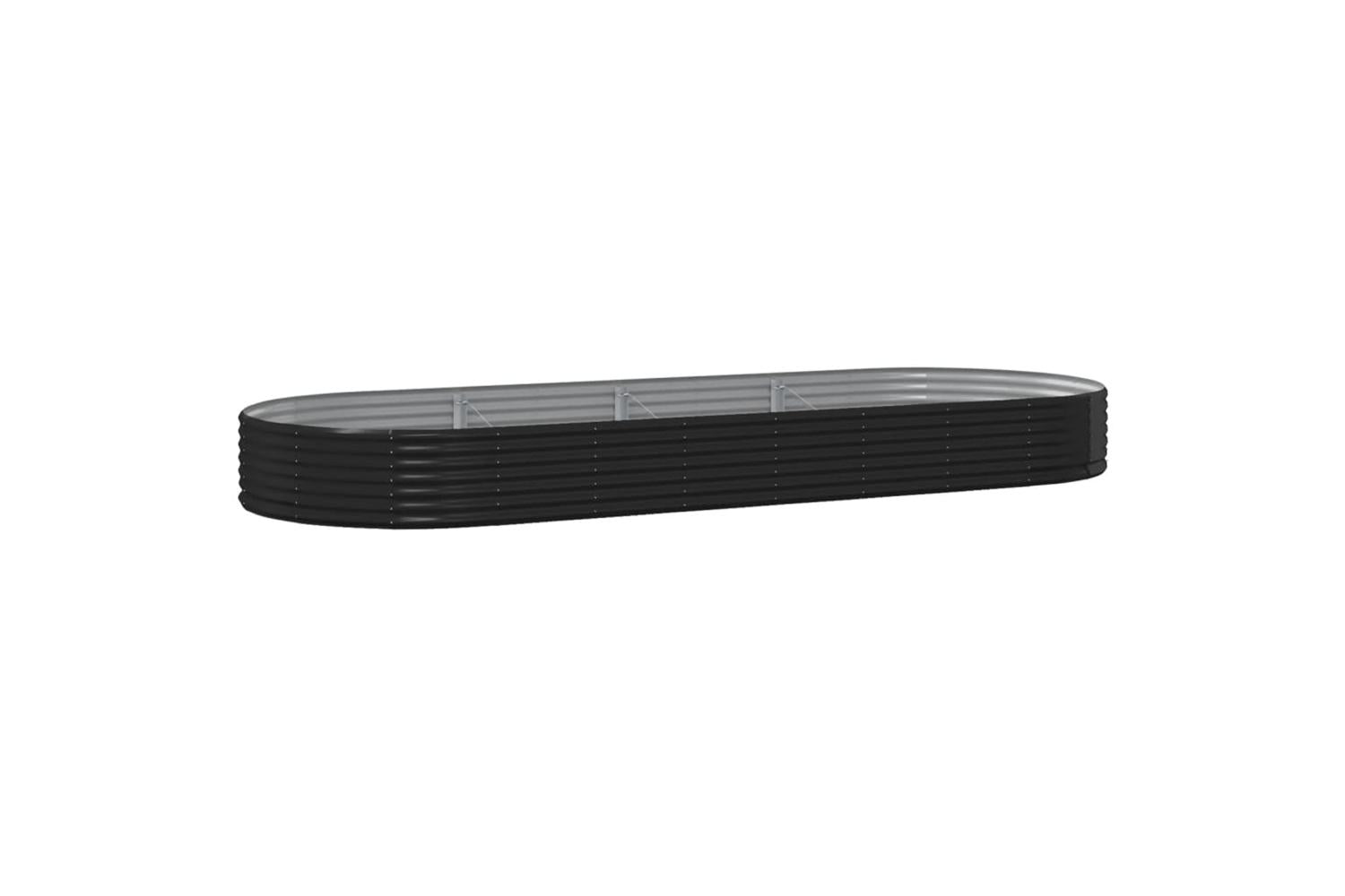 vidaXL 319036 Garden Raised Bed Powder-coated Steel 373x140x36cm Anthracite-2