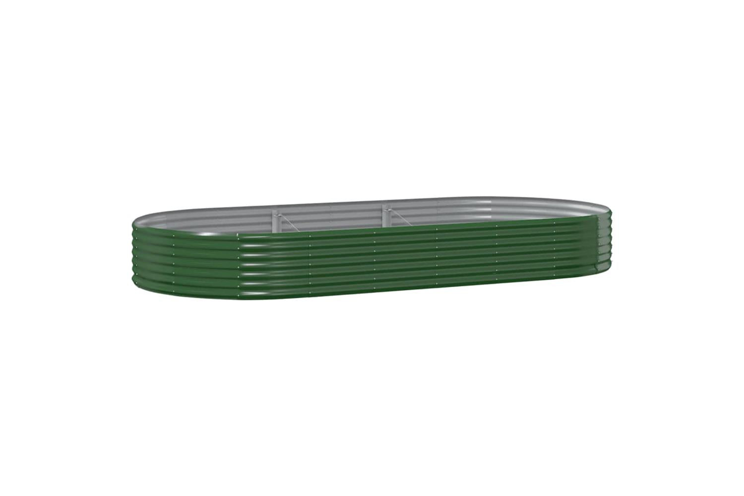 vidaXL 319028 Garden Raised Bed Powder-coated Steel 296x140x36cm Green