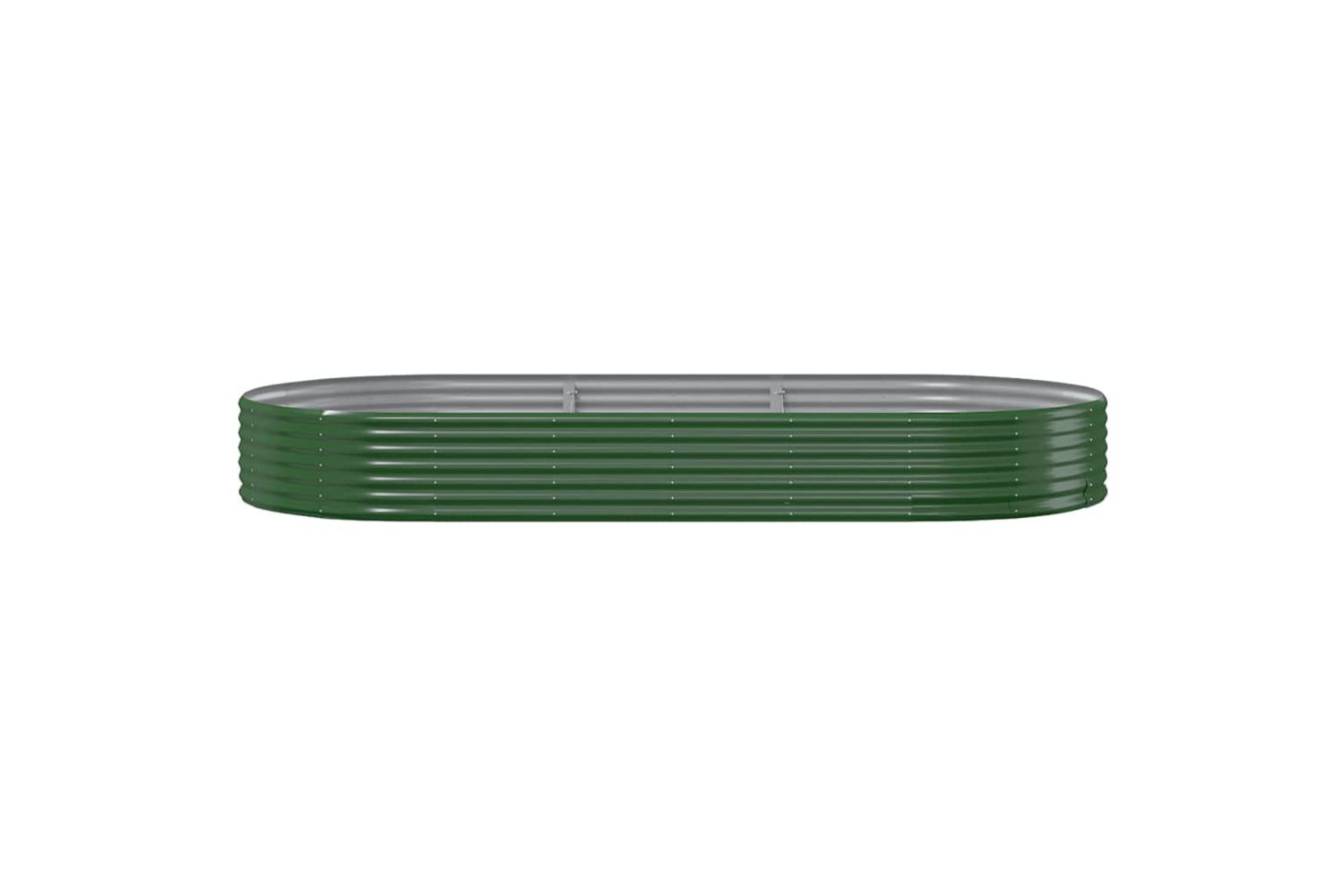 vidaXL 319028 Garden Raised Bed Powder-coated Steel 296x140x36cm Green-3