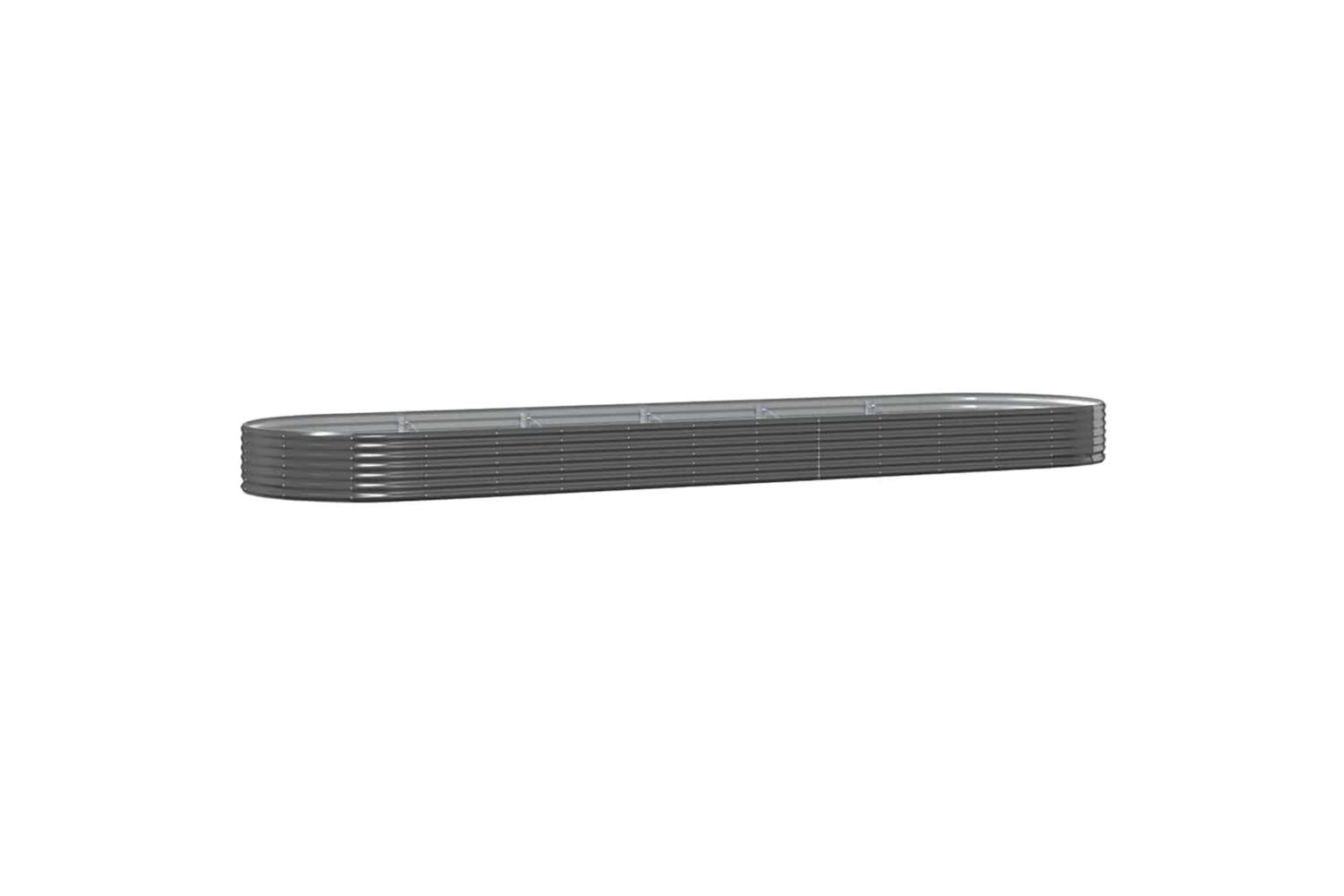 vidaXL 319046 Garden Raised Bed Powder-coated Steel 523x140x36cm Anthracite-2