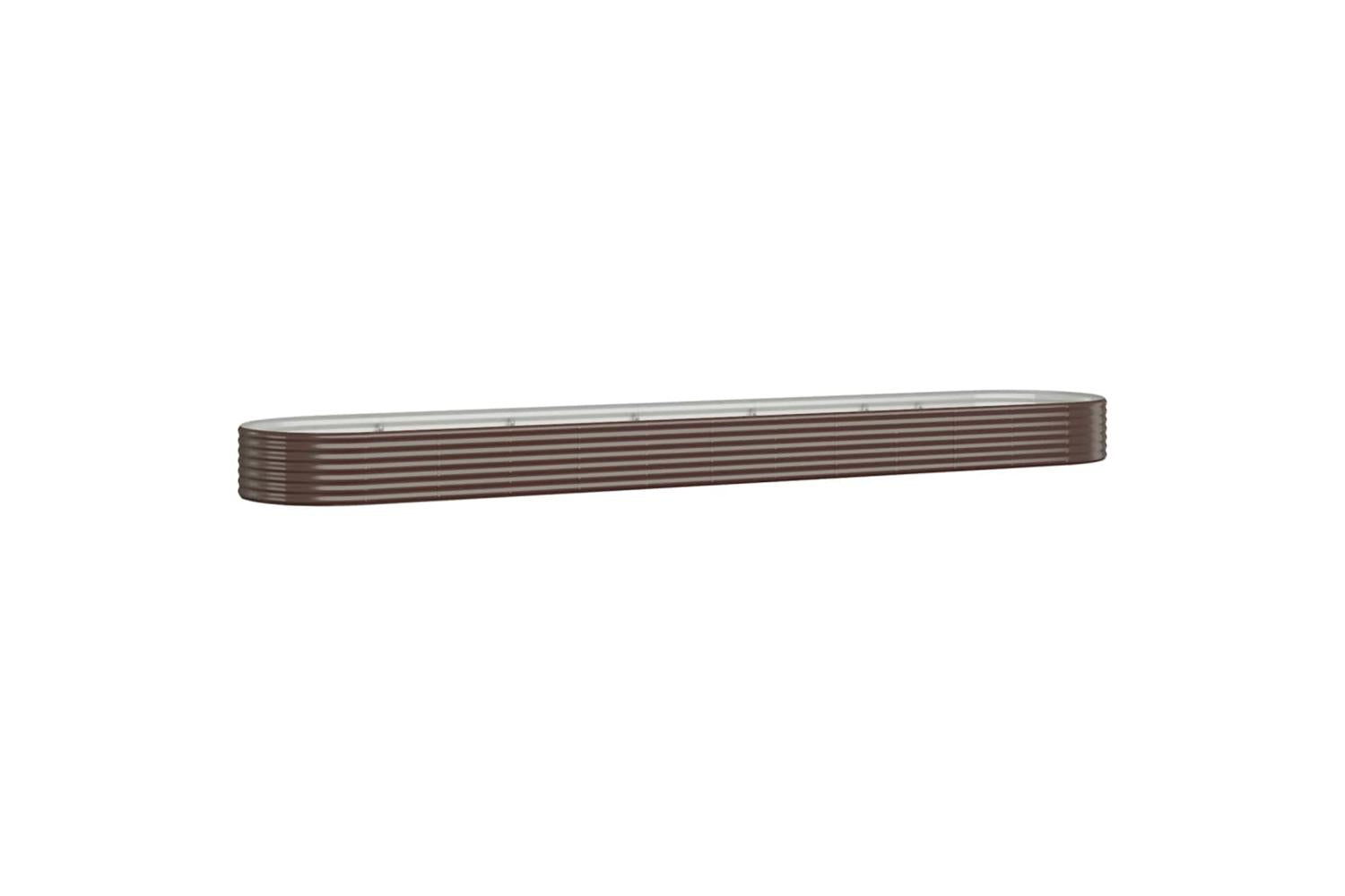 vidaXL 319010 Garden Raised Bed Powder-coated Steel 507x100x36cm Brown-2