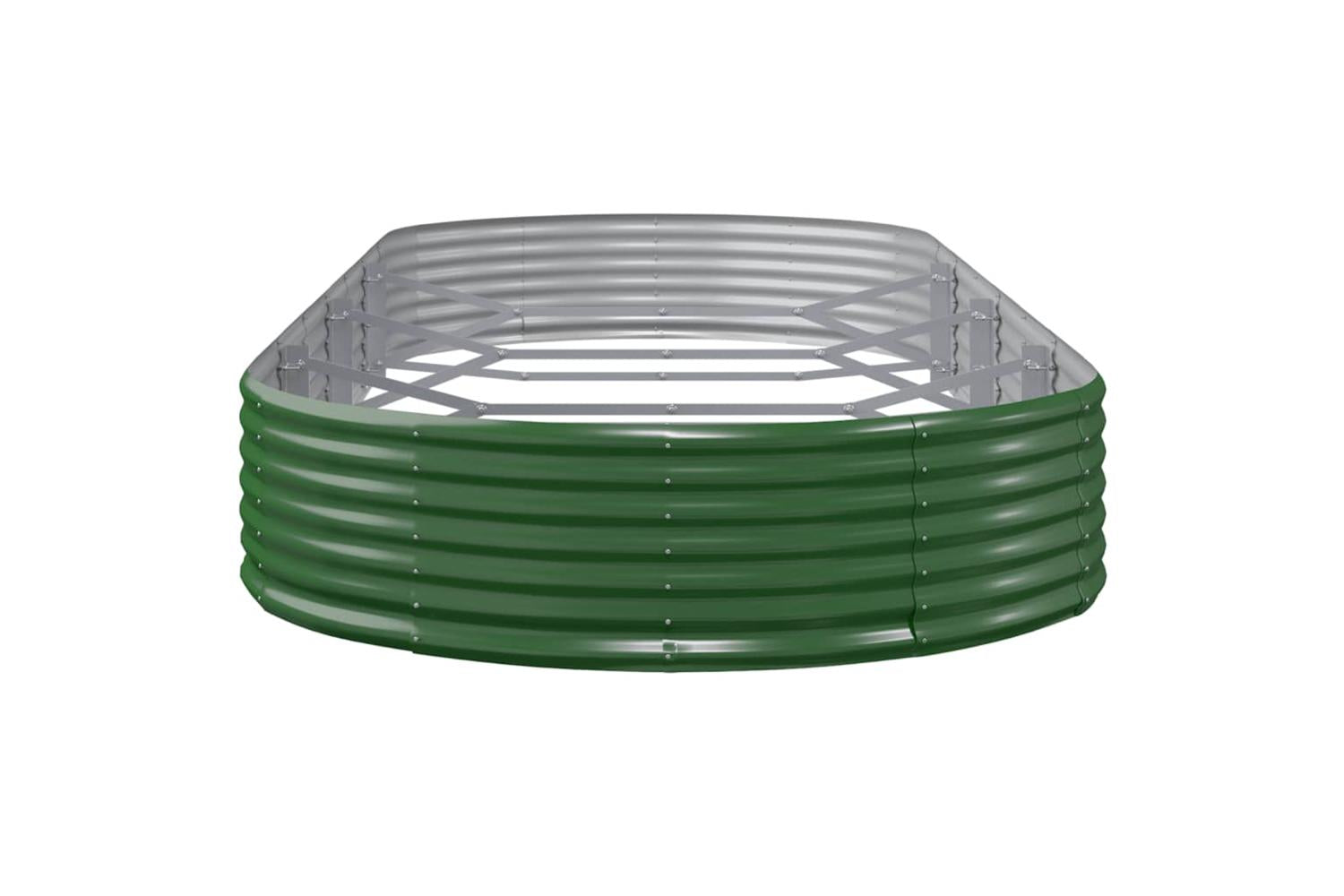 vidaXL 319033 Garden Raised Bed Powder-coated Steel 373x140x36cm Green-4