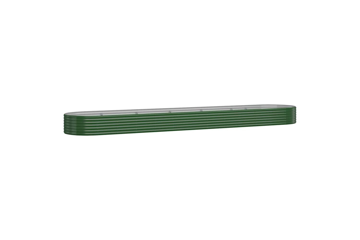 vidaXL 319008 Garden Raised Bed Powder-coated Steel 507x100x36cm Green