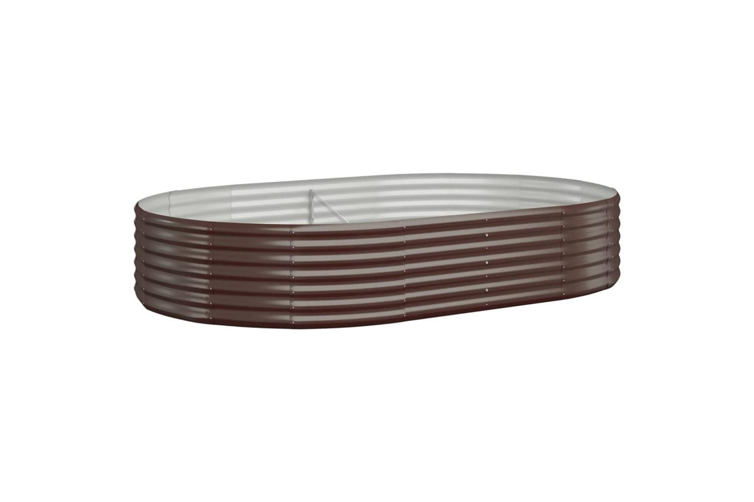 vidaXL 319025 Garden Raised Bed Powder-coated Steel 214x140x36cm Brown-2