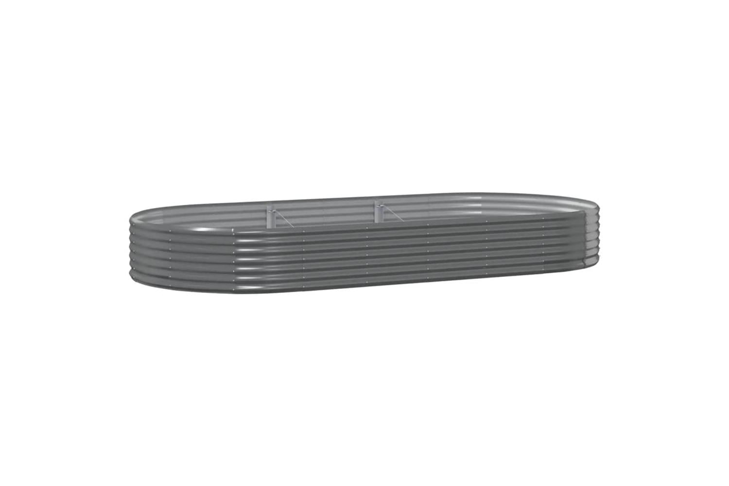 vidaXL 319029 Garden Raised Bed Powder-coated Steel 296x140x36cm Grey