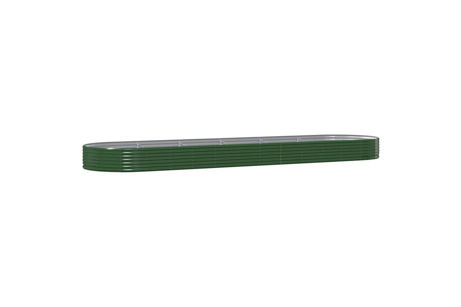 vidaXL 319043 Garden Raised Bed Powder-coated Steel 523x140x36cm Green
