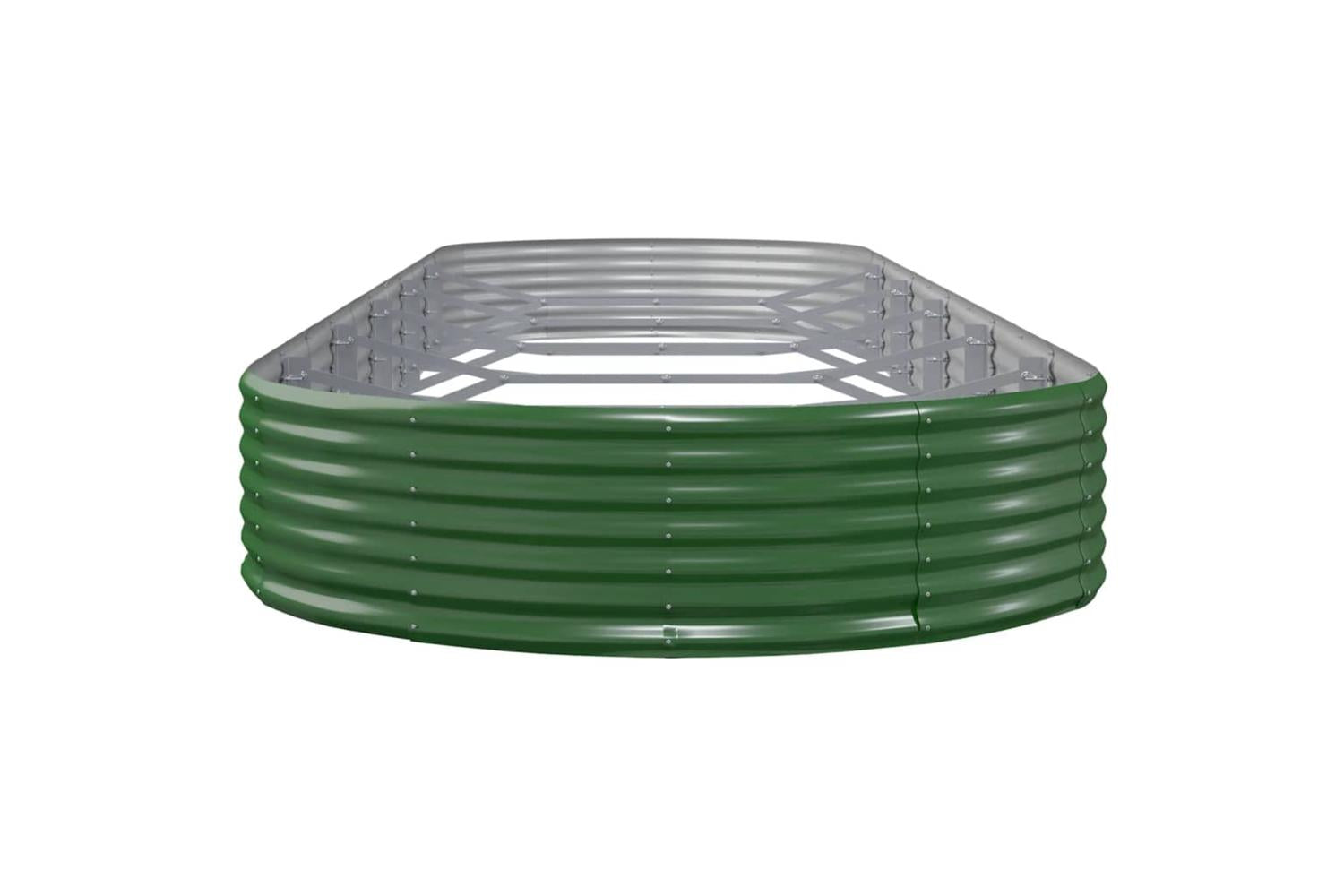 vidaXL 319043 Garden Raised Bed Powder-coated Steel 523x140x36cm Green-4