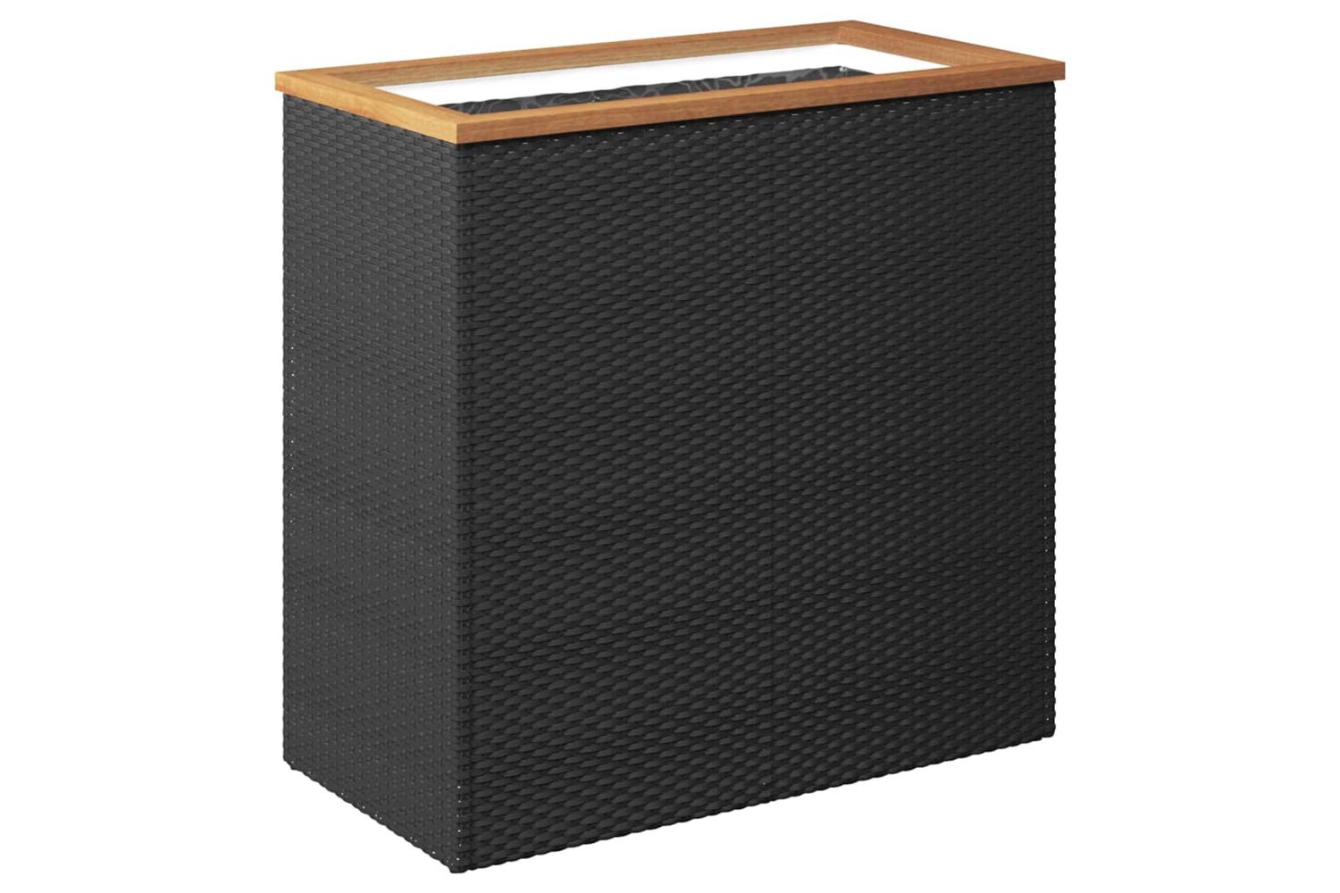 vidaXL 319417 Planter Black 80x40x80cm Poly Rattan-2