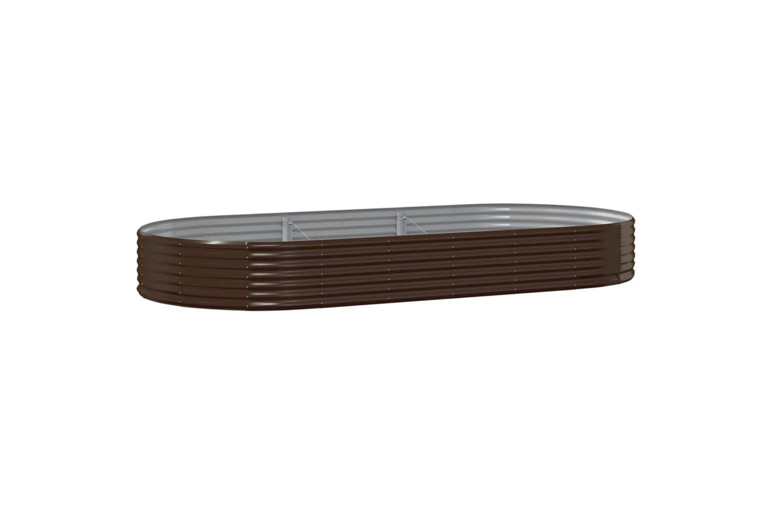 vidaXL 319030 Garden Raised Bed Powder-coated Steel 296x140x36cm Brown-2