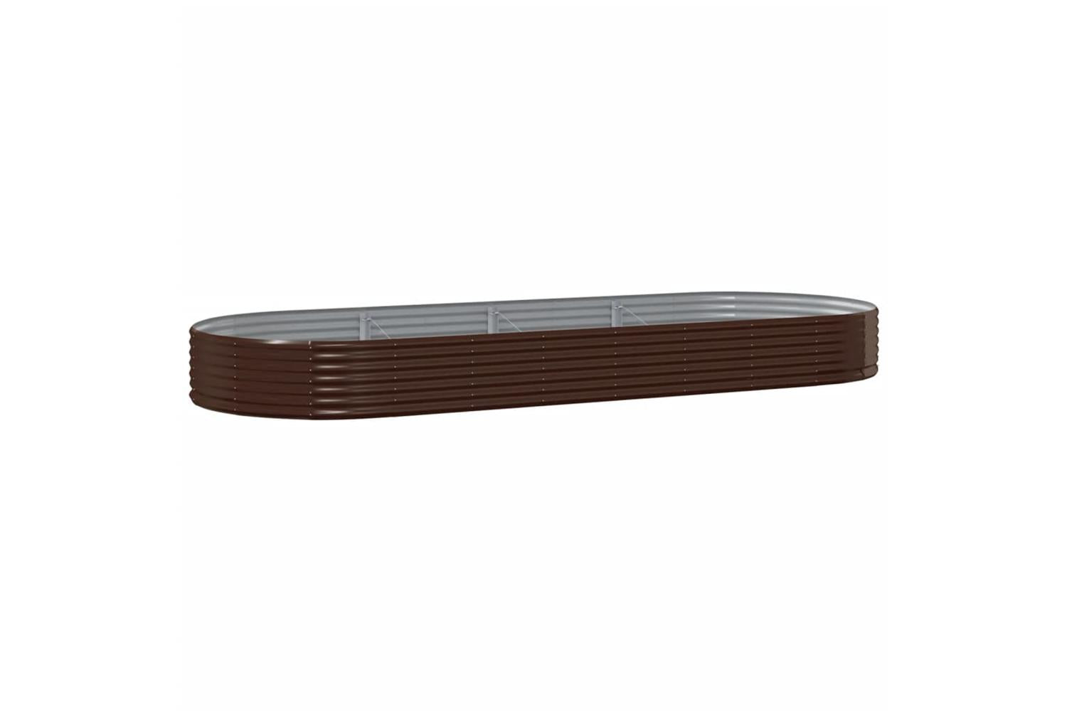 vidaXL 319035 Garden Raised Bed Powder-coated Steel 373x140x36cm Brown