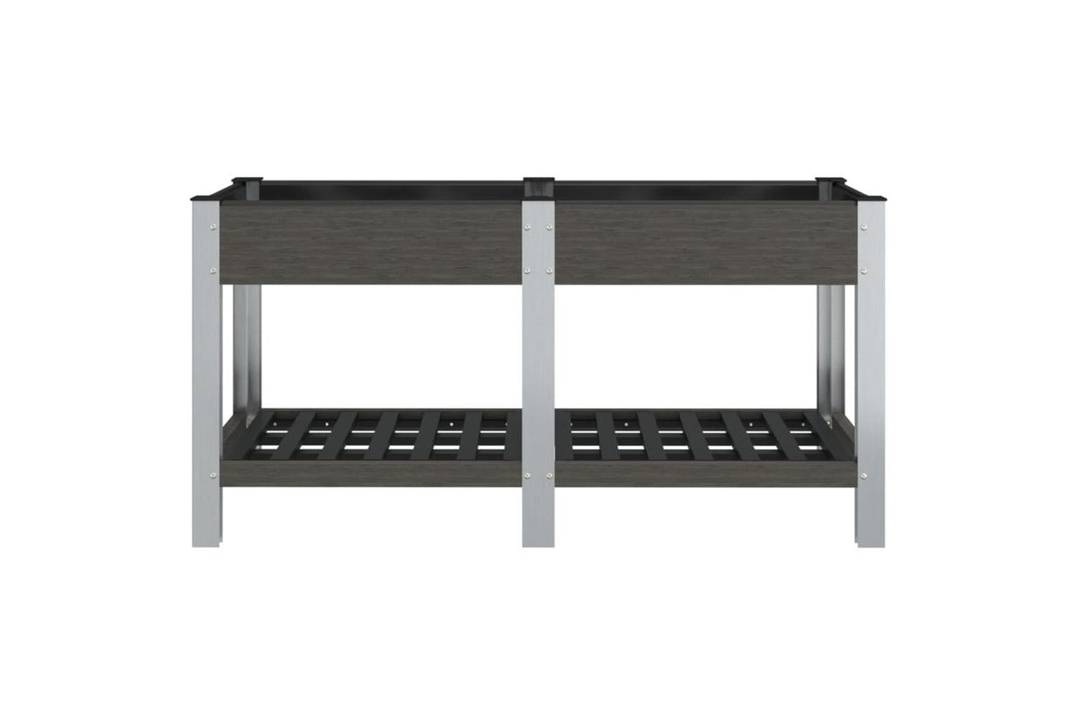 vidaXL 362571 Garden Raised Bed With Shelf Grey 150x50x75cm Wpc-3